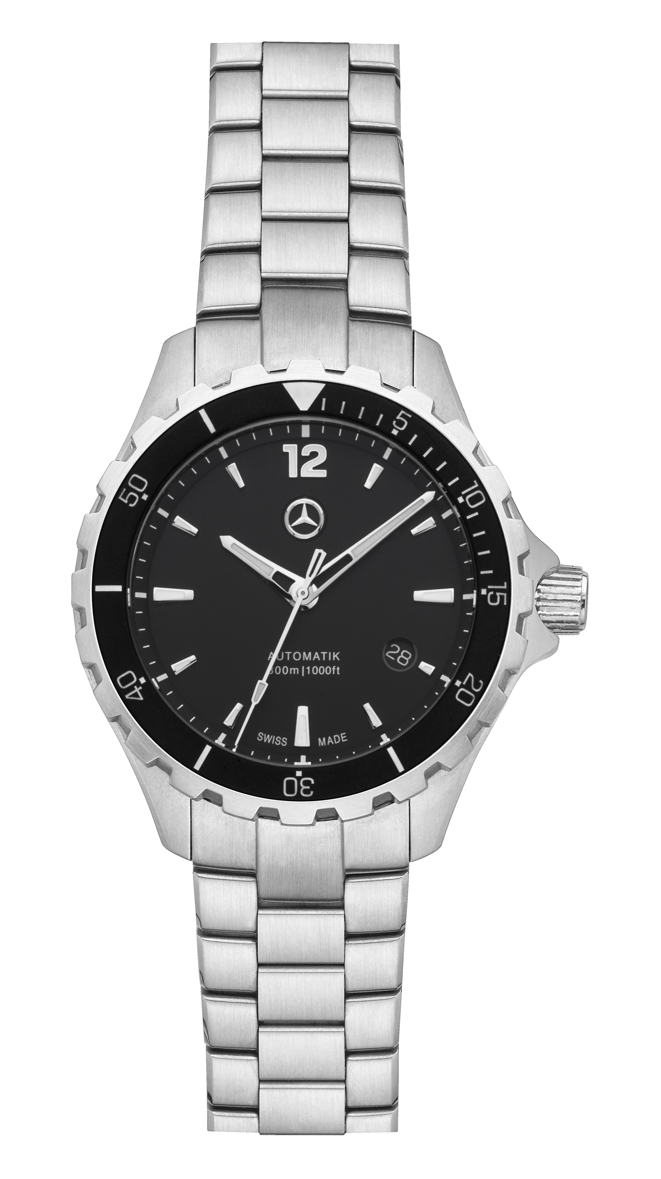 Watch, Men, Mercedes-Benz Automatic, Sports - black / silver-coloured, Stainless steel / Ceramic
