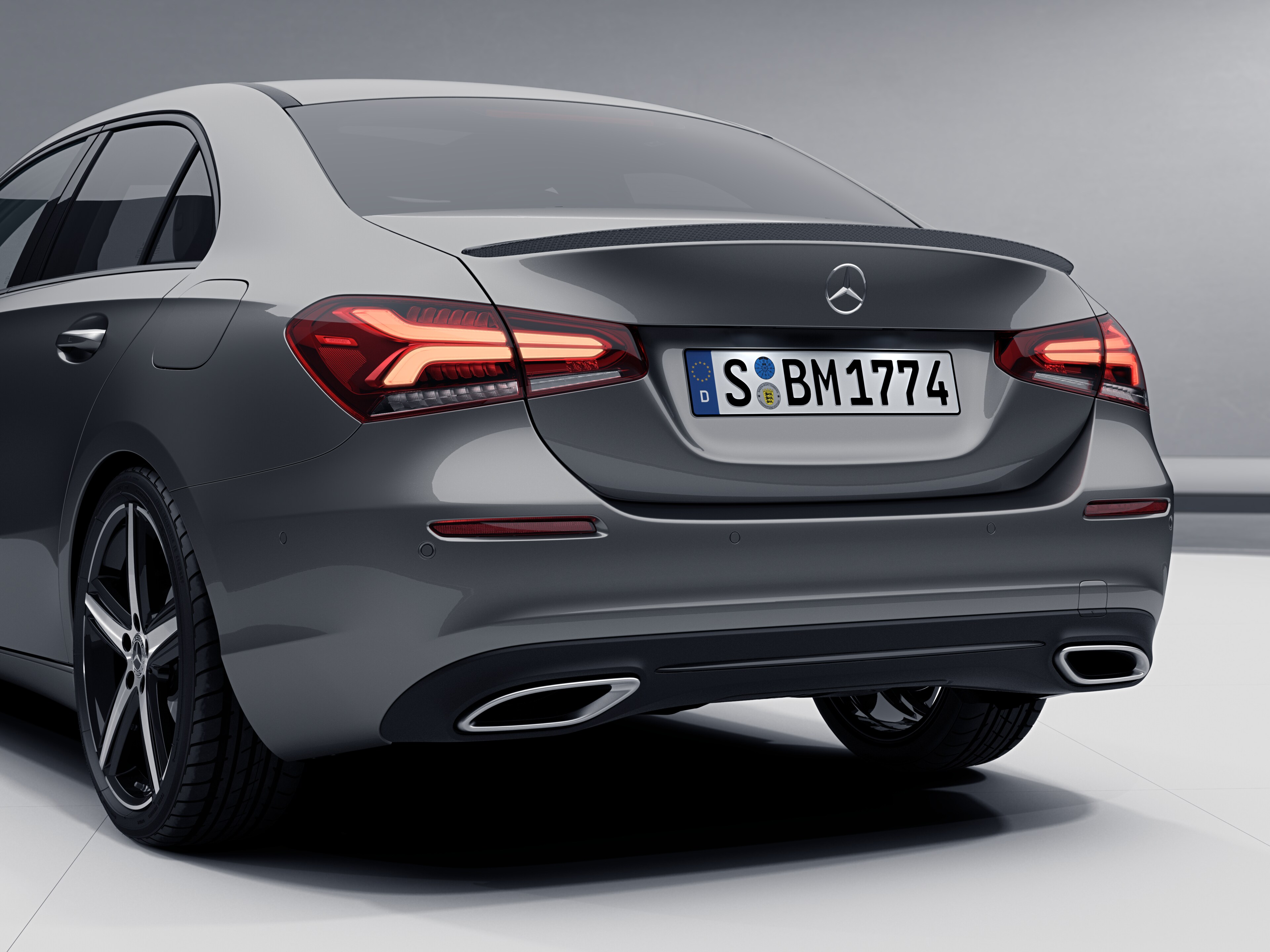 Rear spoiler, Carbon-Style - Polycarbonate, carbon fibre look