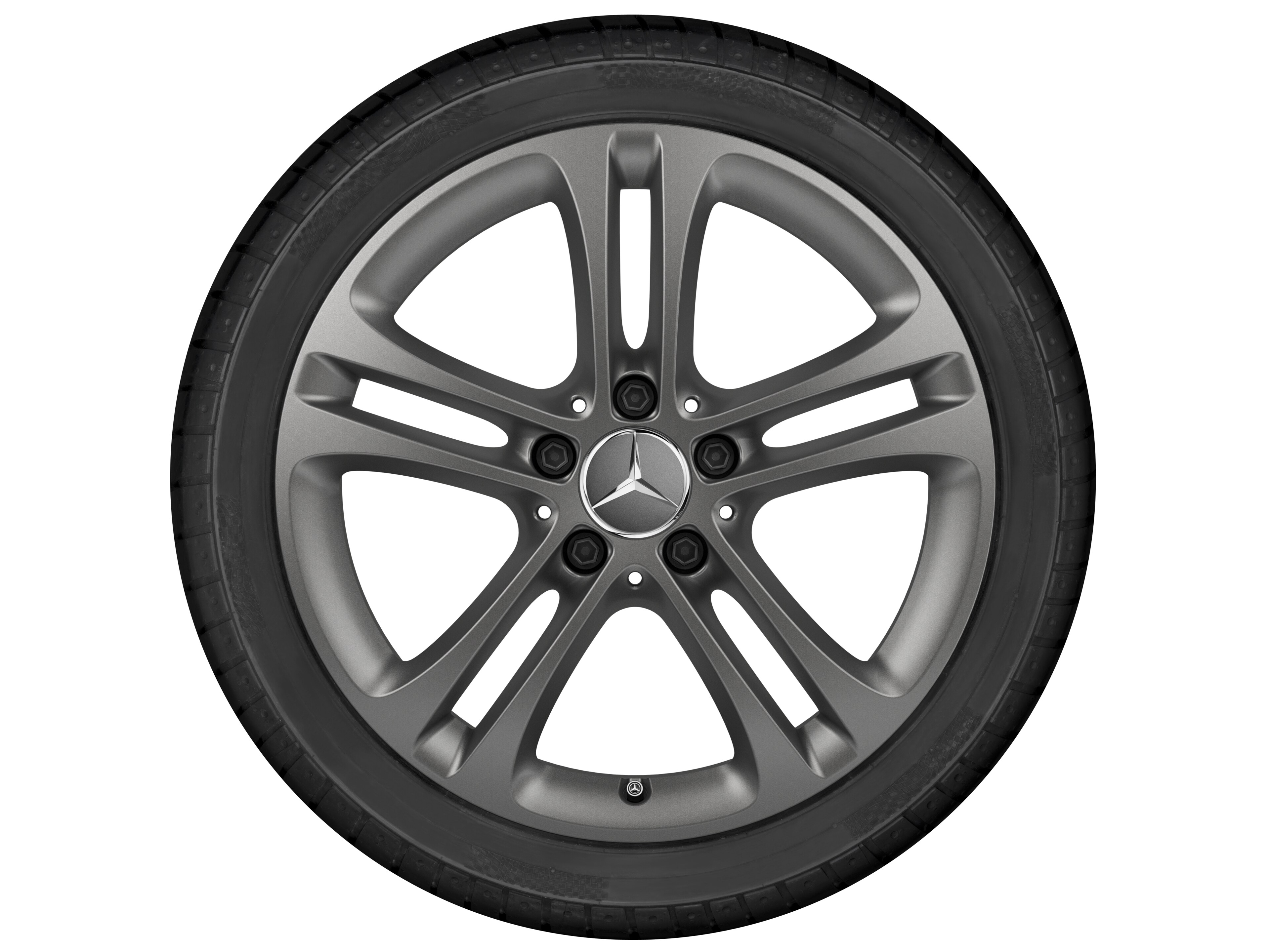 5-twin-spoke wheel, 43.2 cm (17-inch) - 6,5 J x 17 ET 44, matt himalaya grey, painted