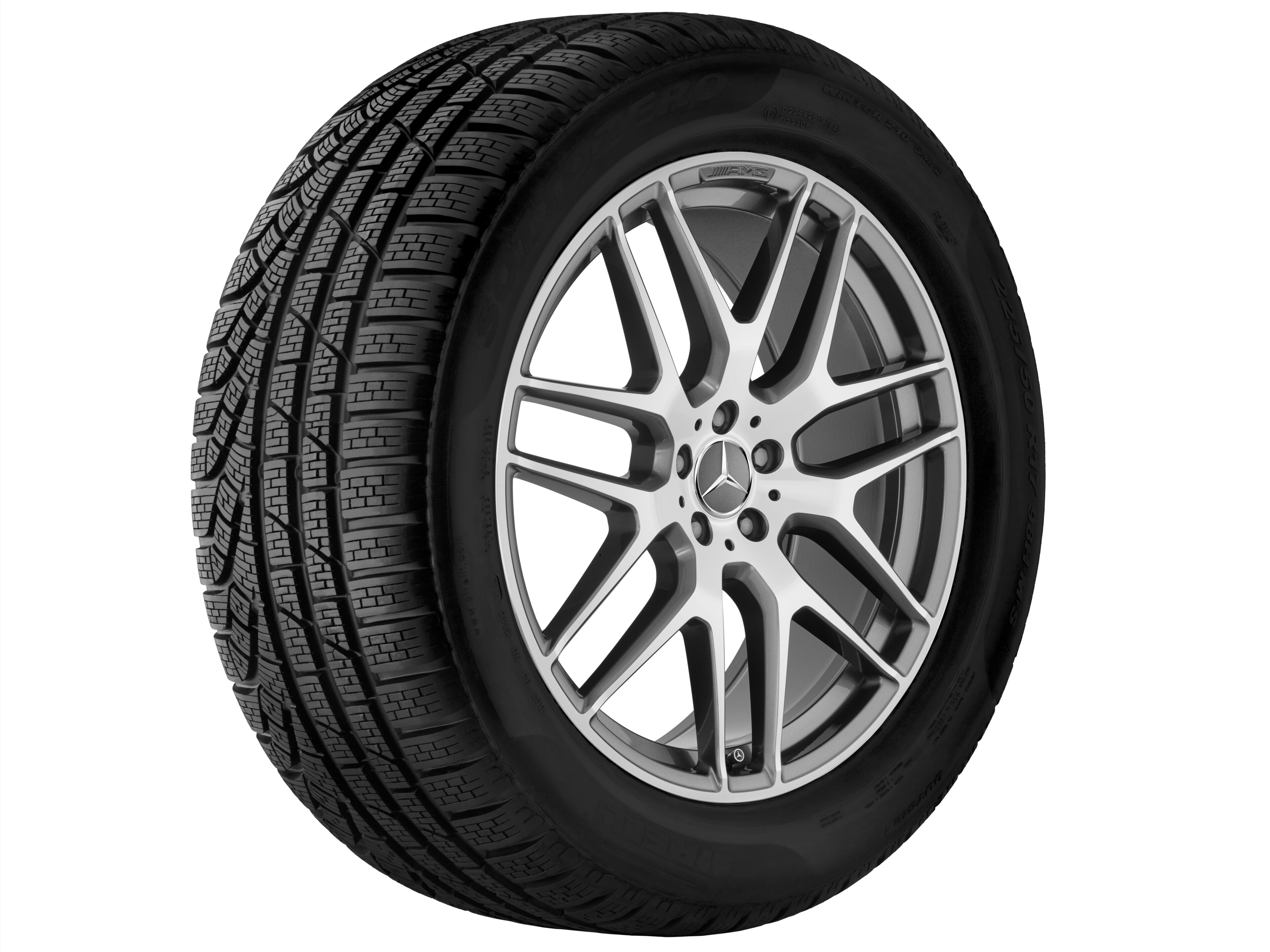 AMG Leichtmetallrad, im Kreuzspeichen-Design, 55,9 cm (22 Zoll) - 10 J x 22 ET 56, titangrau, glanzgedreht