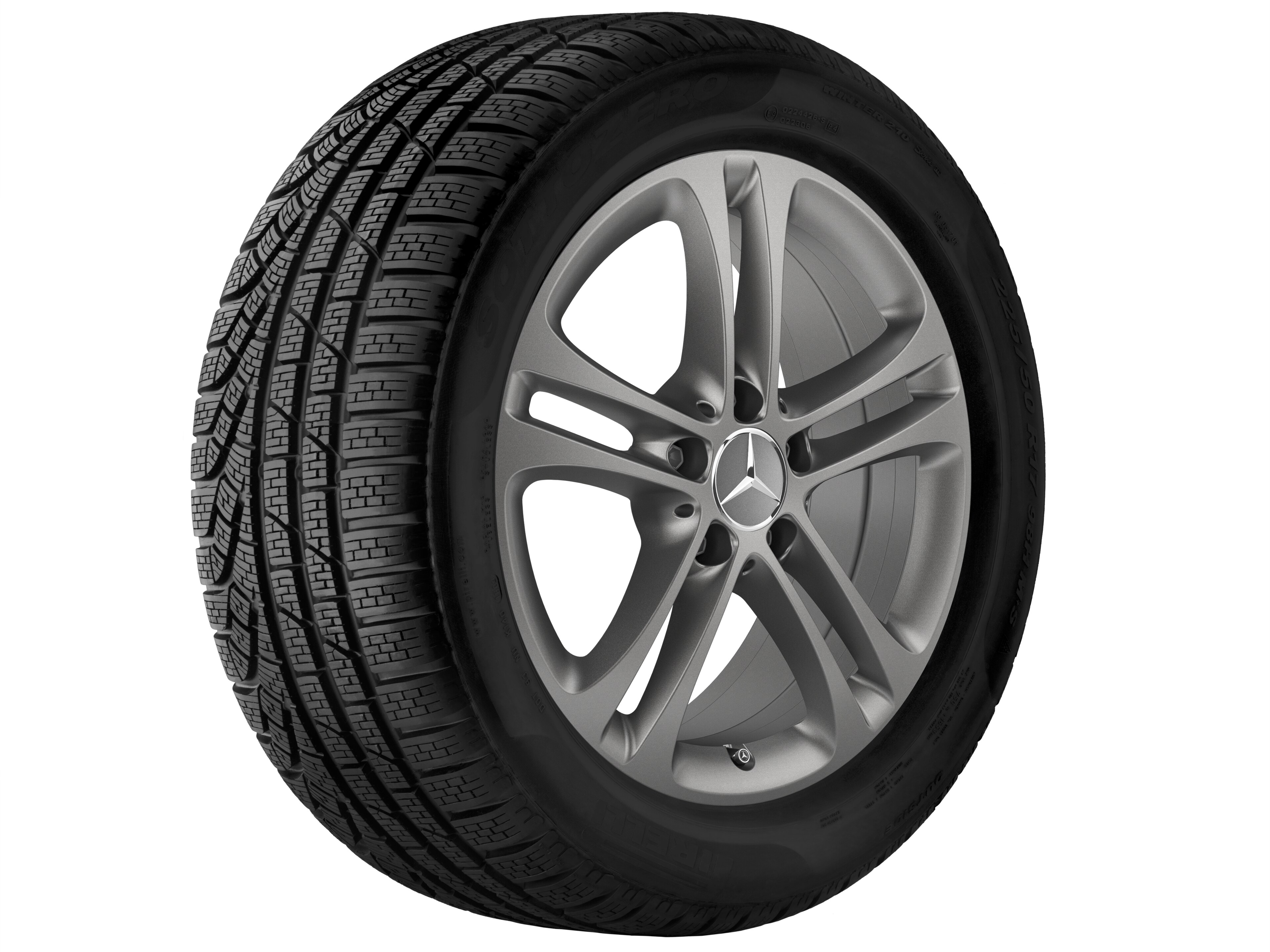 5-twin-spoke wheel, 43.2 cm (17-inch) - 6,5 J x 17 ET 44, matt himalaya grey, painted