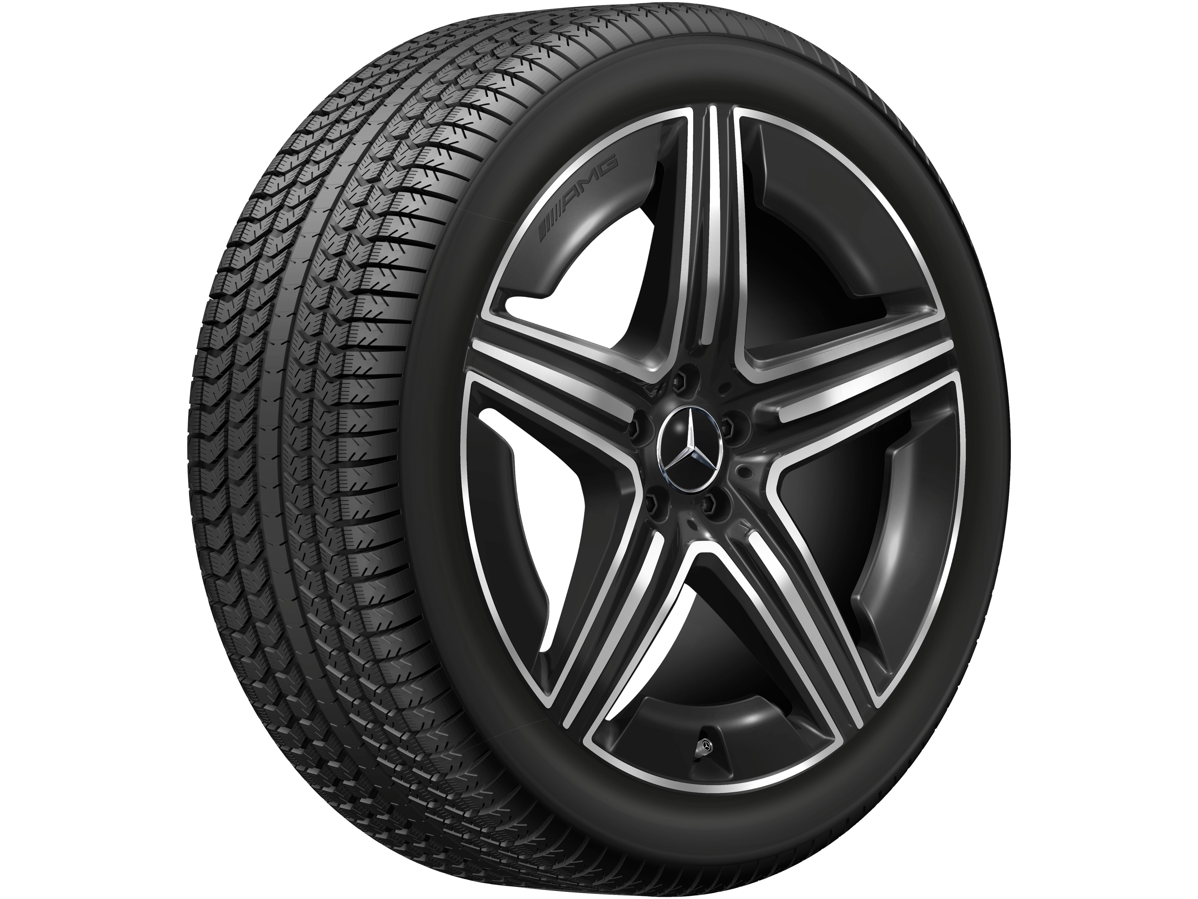 AMG 5-twin-spoke wheel, 53.3 cm (21-inch) - 11 J x 21 ET 49, black, high-sheen
