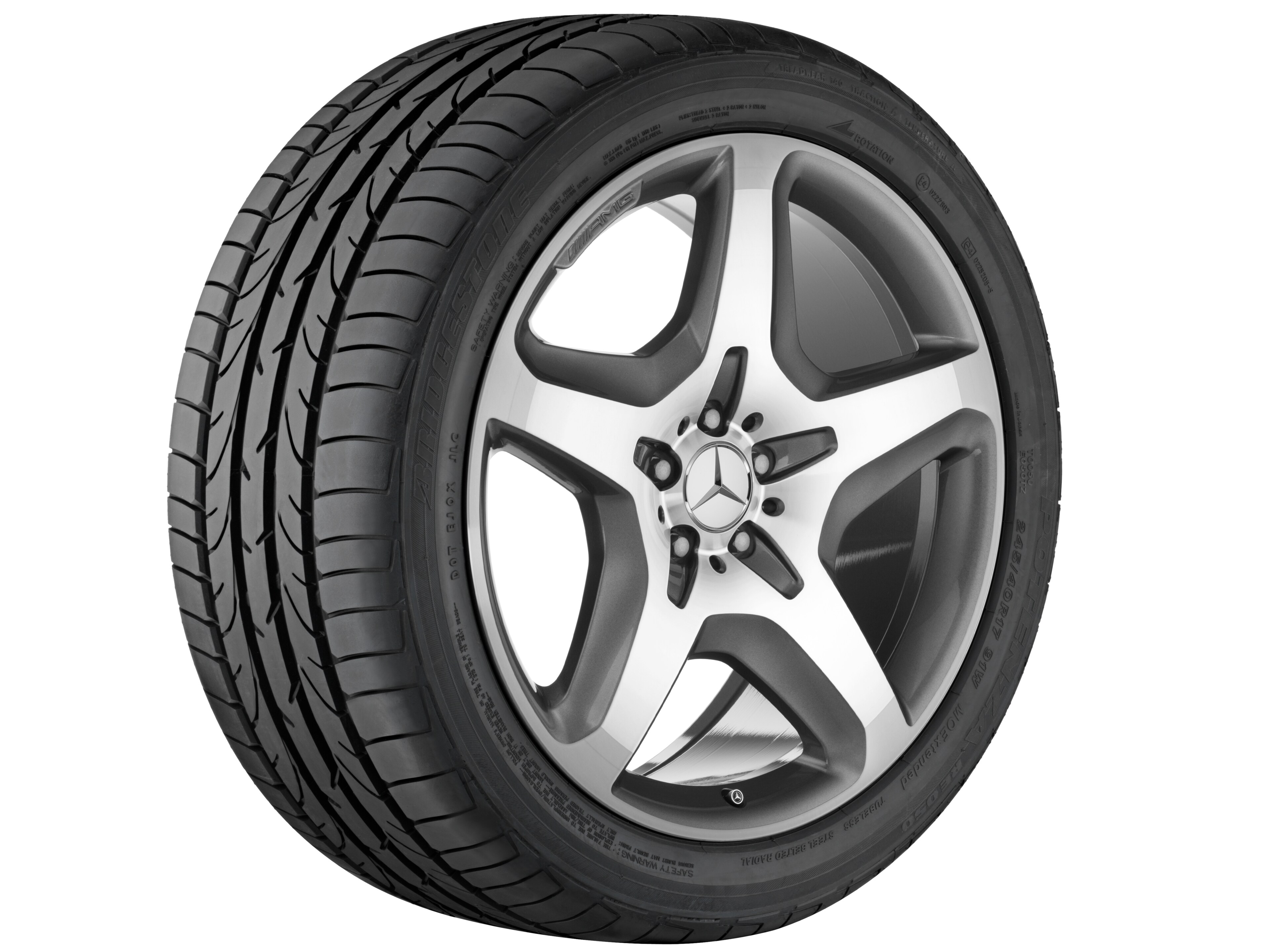 AMG 5-Speichen-Rad, 53,3 cm (21 Zoll) - 10 J x 21 ET 46, titangrau, glanzgedreht