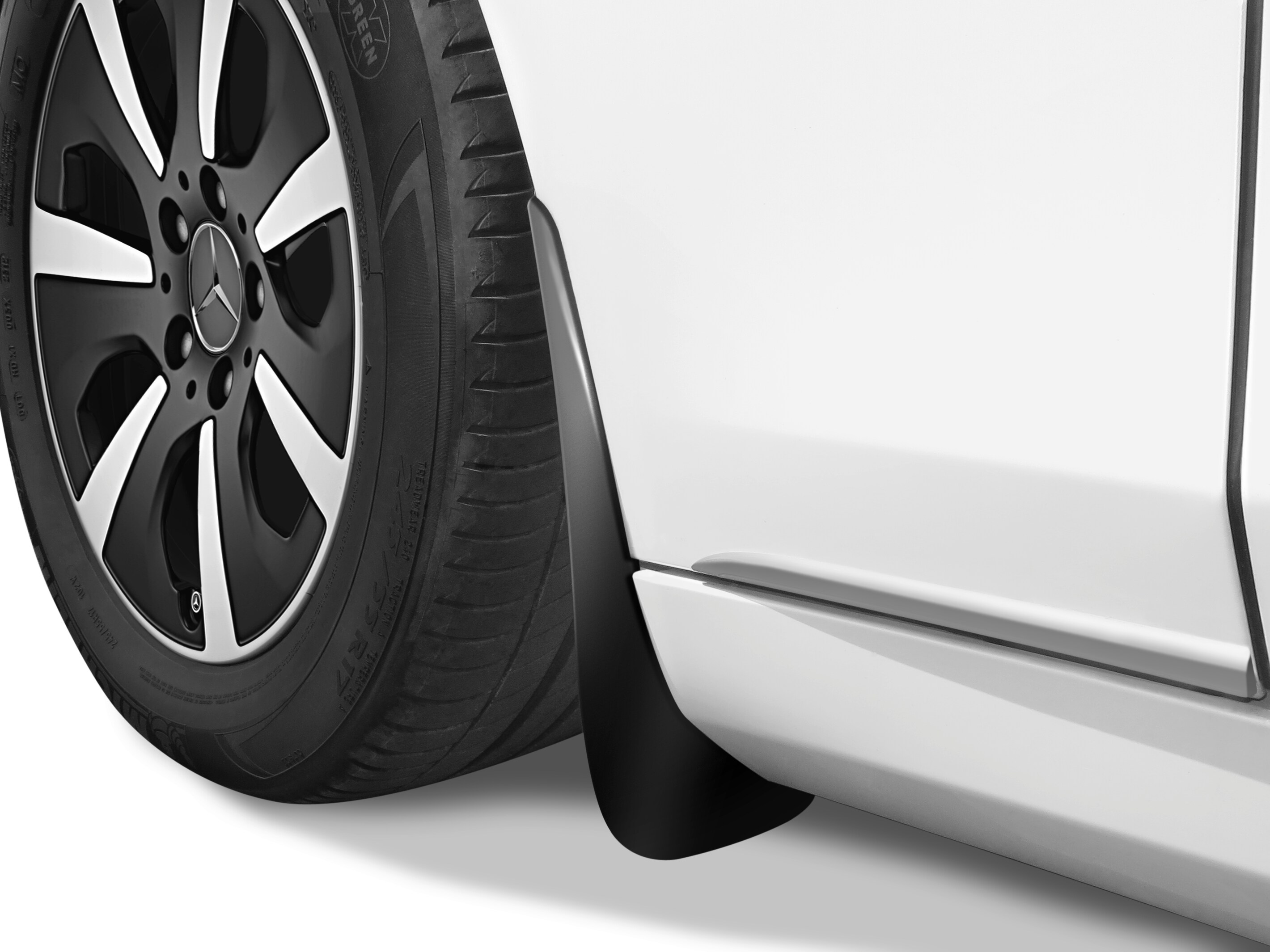 Mud flaps, Set, front - black, painted