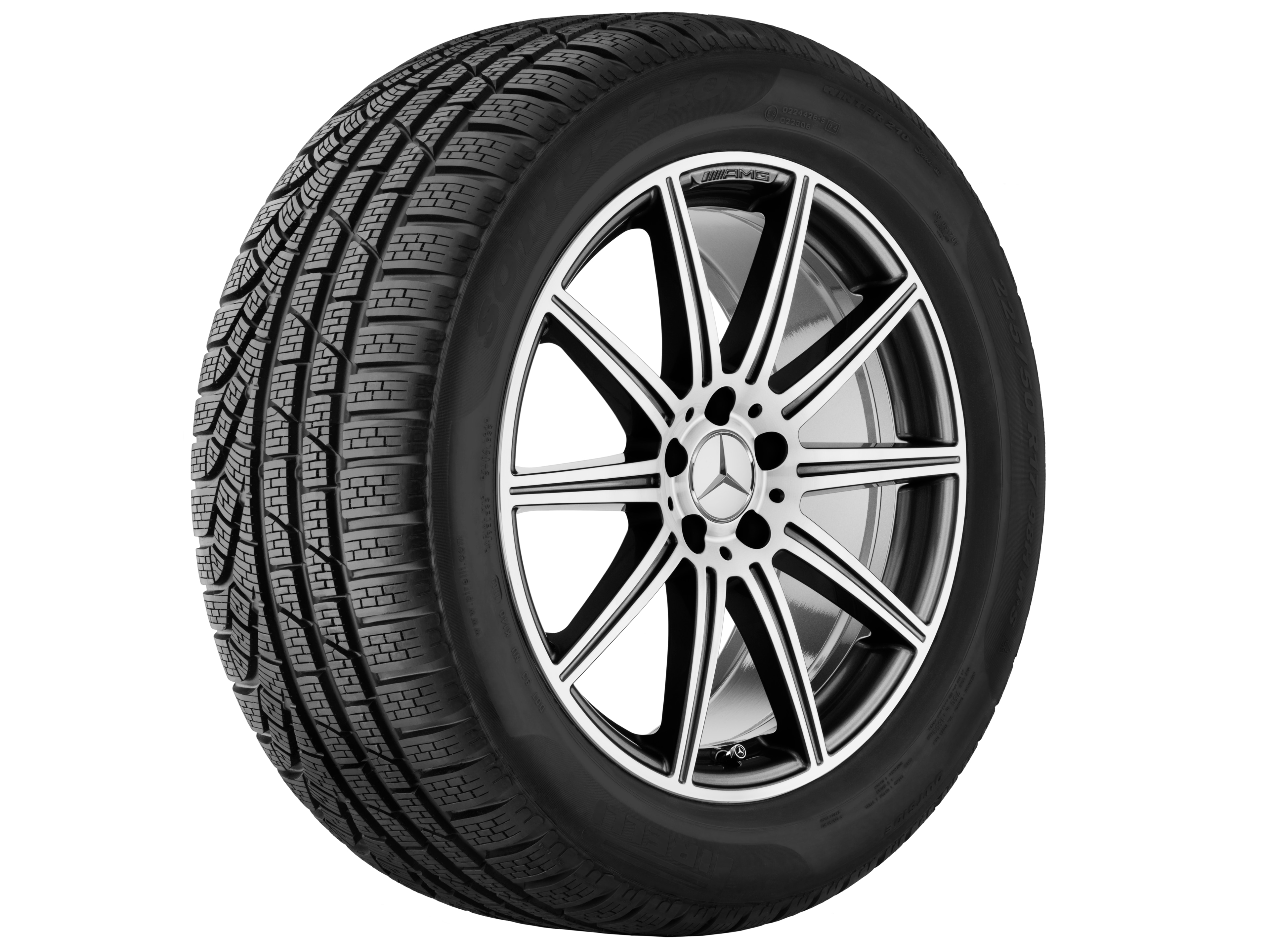 AMG 10-Speichen-Rad, 48,3 cm (19 Zoll) - 9,5 J x 19 ET 52, titangrau, glanzgedreht