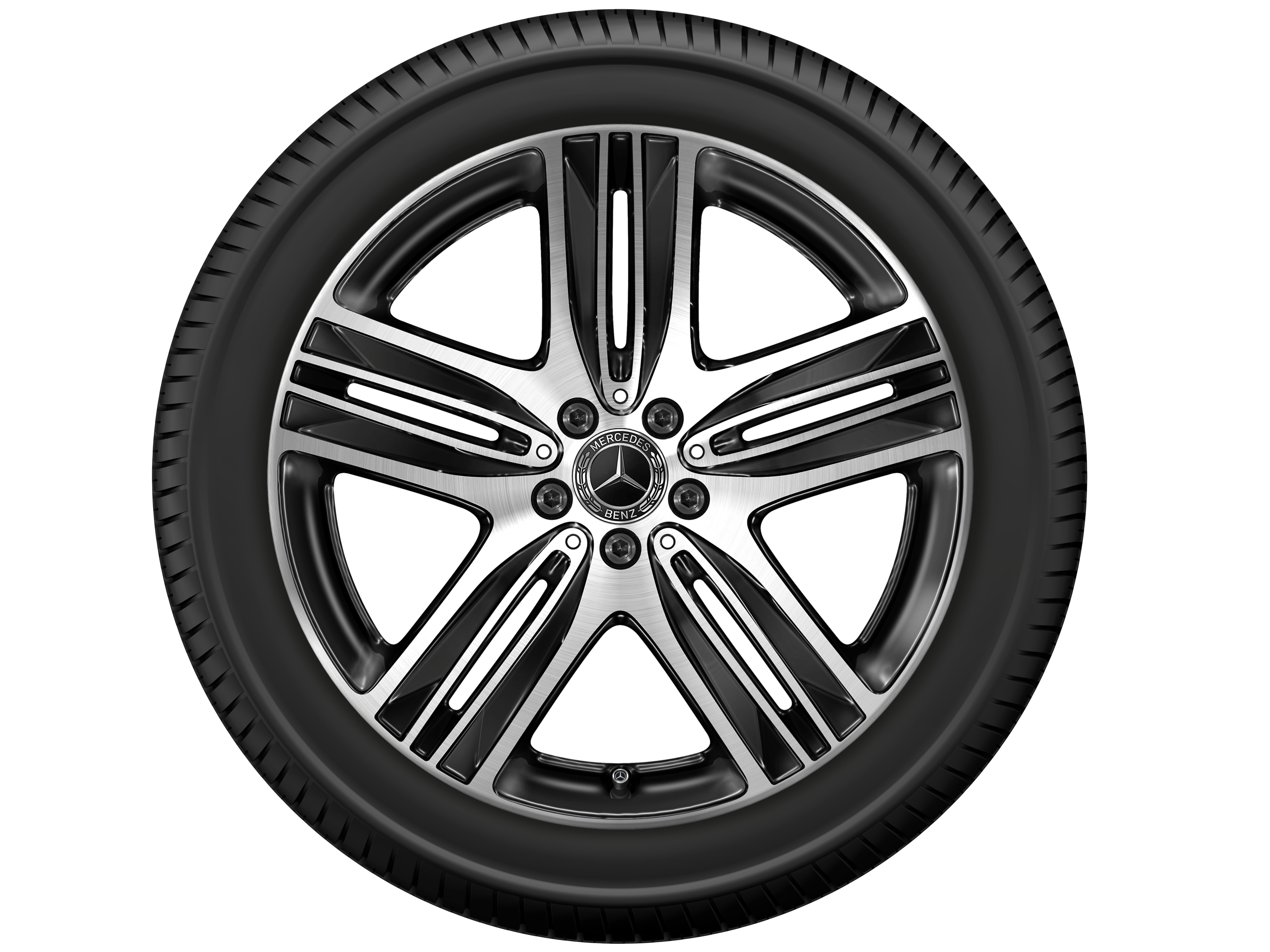 5-Speichen-Rad, 50,8 cm (20 Zoll), glanzgedreht - 8,5 J x 20 ET 30, schwarz, glanzgedreht
