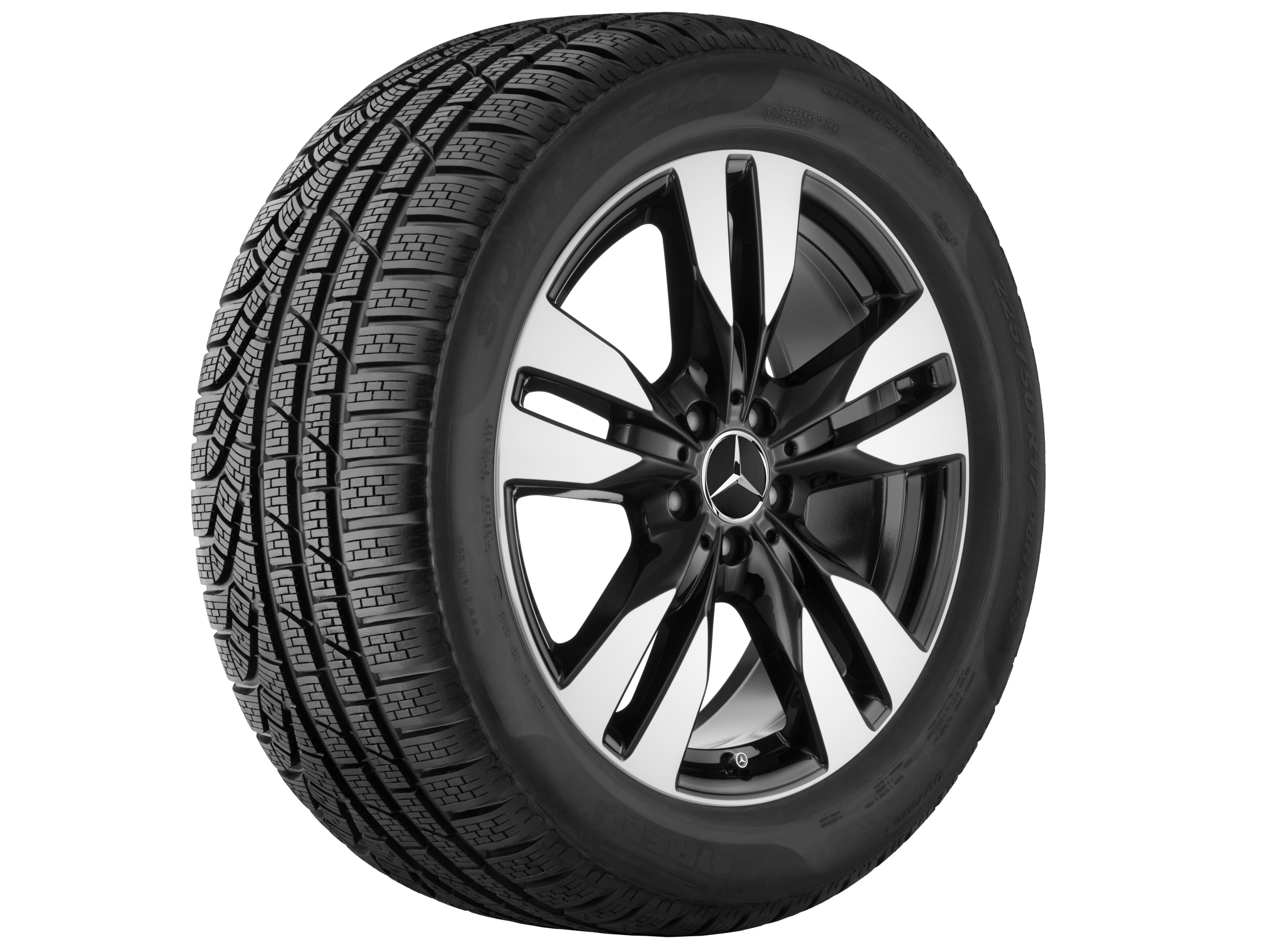 5-twin-spoke wheel, 48.3 cm (19-inch) - 8 J x 19 ET 56,5, black, high-sheen