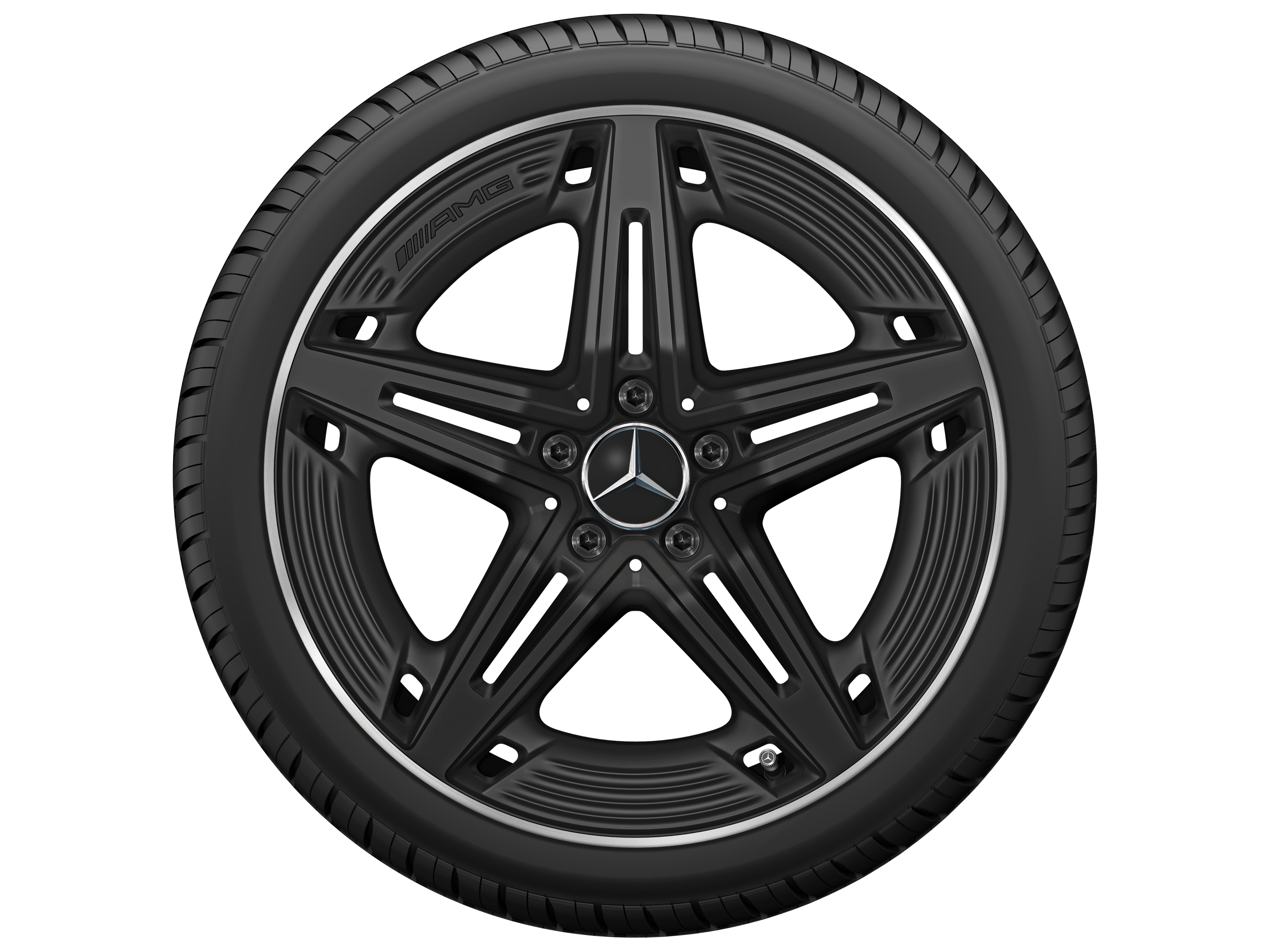 AMG 5-Speichen-Rad, 48,3 cm (19 Zoll) - 9 J x 19 ET 52, schwarz, glanzgedreht