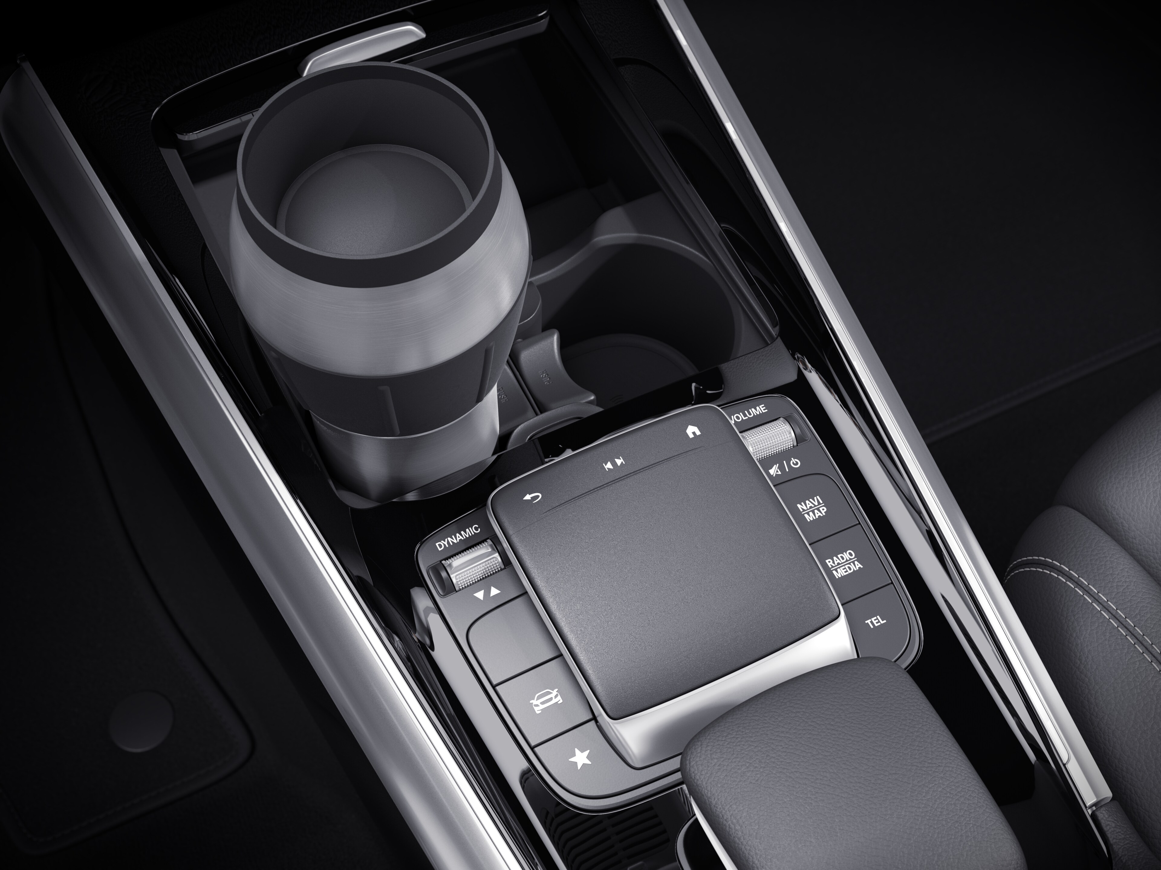 Drinks holder, Centre console, for vehicles with FWD manual transmission - black
