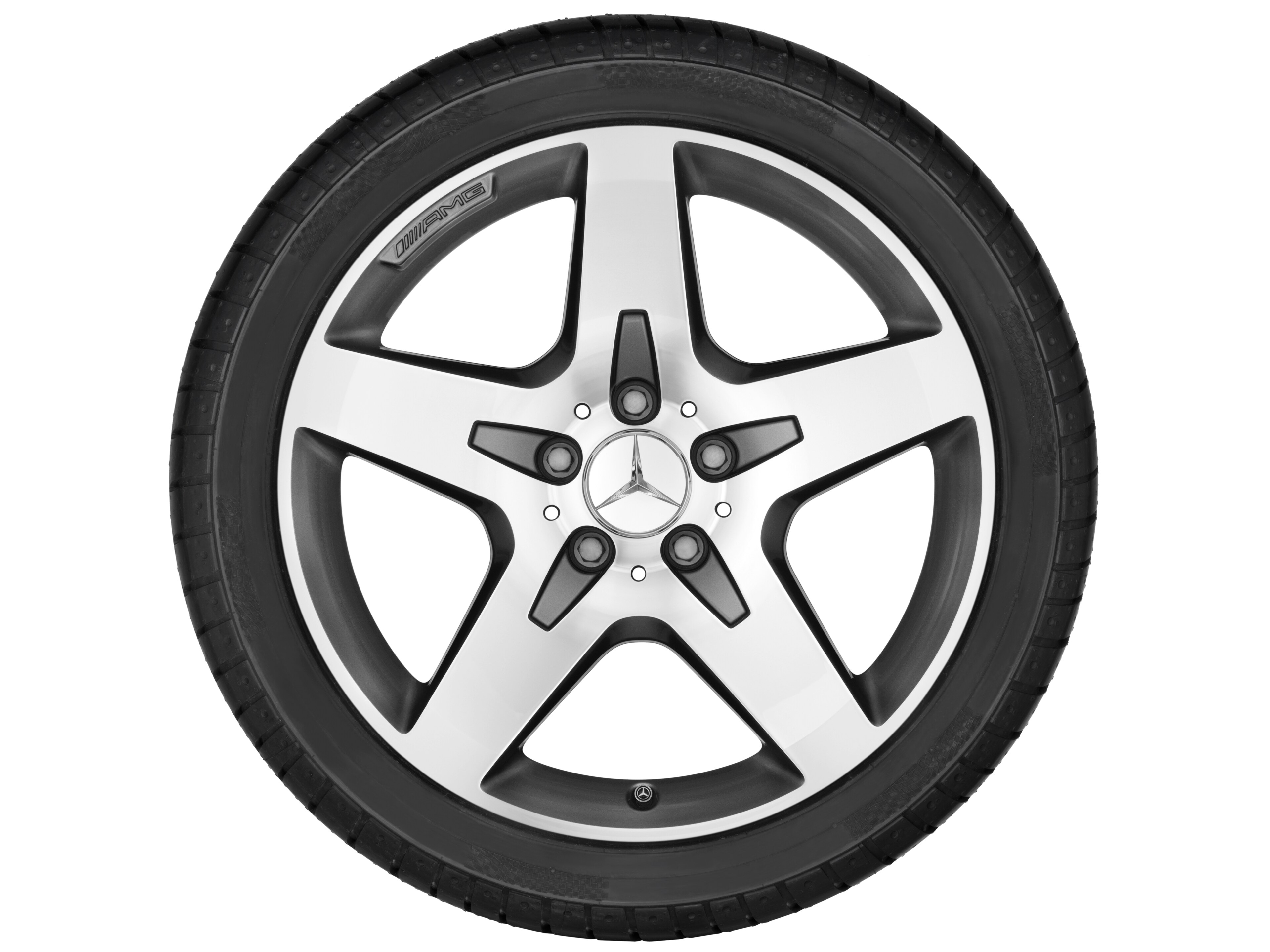 AMG 5-spoke wheel, 45.7 cm (18-inch) - 7 J x 18 ET 46, titanium grey, high-sheen