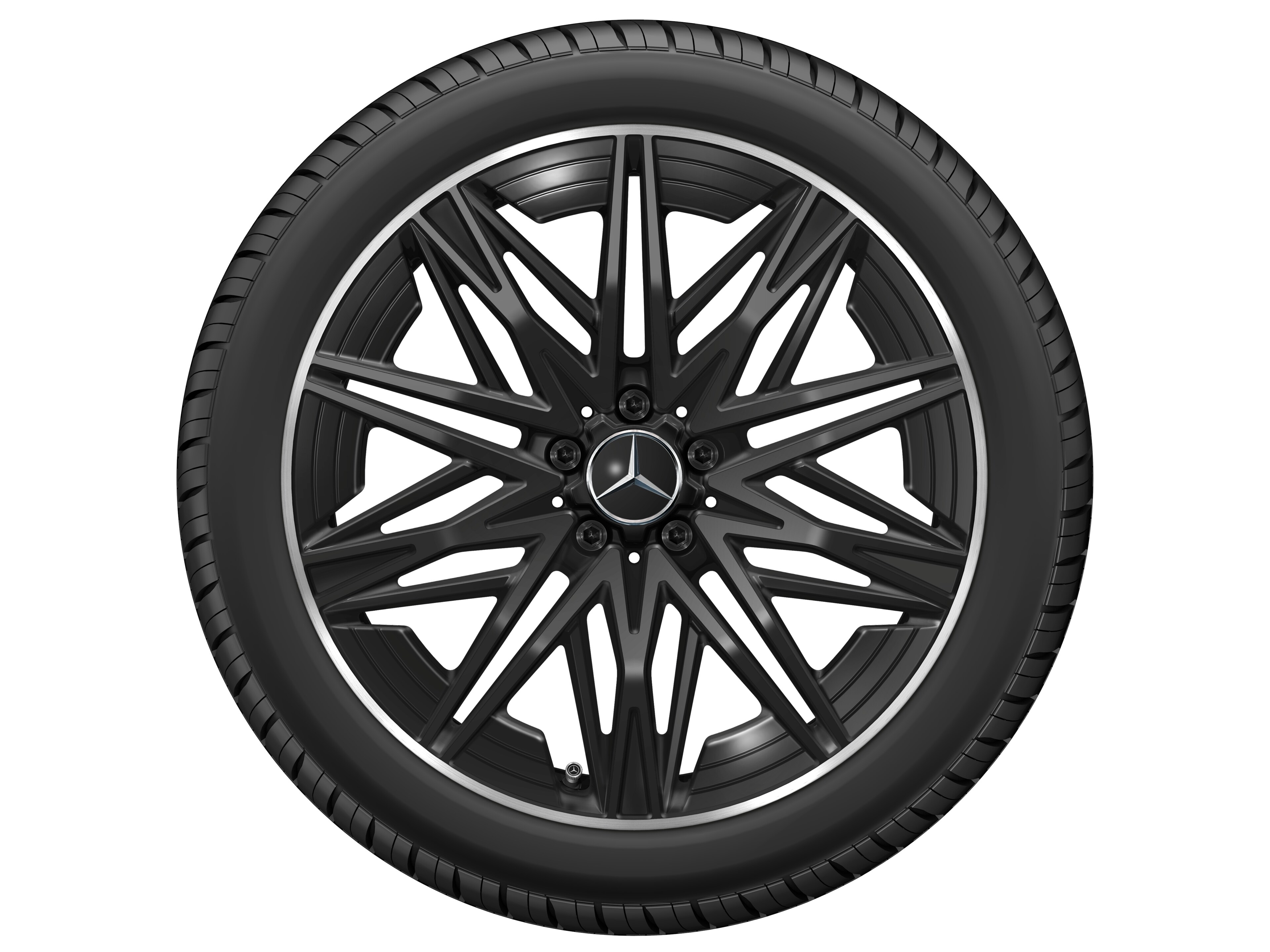 AMG light-alloy wheel, in multi-spoke design, 50.8 cm (20-inch), High-sheen rim flange - 8 J x 20 ET 30,6, black, high-sheen rim flange
