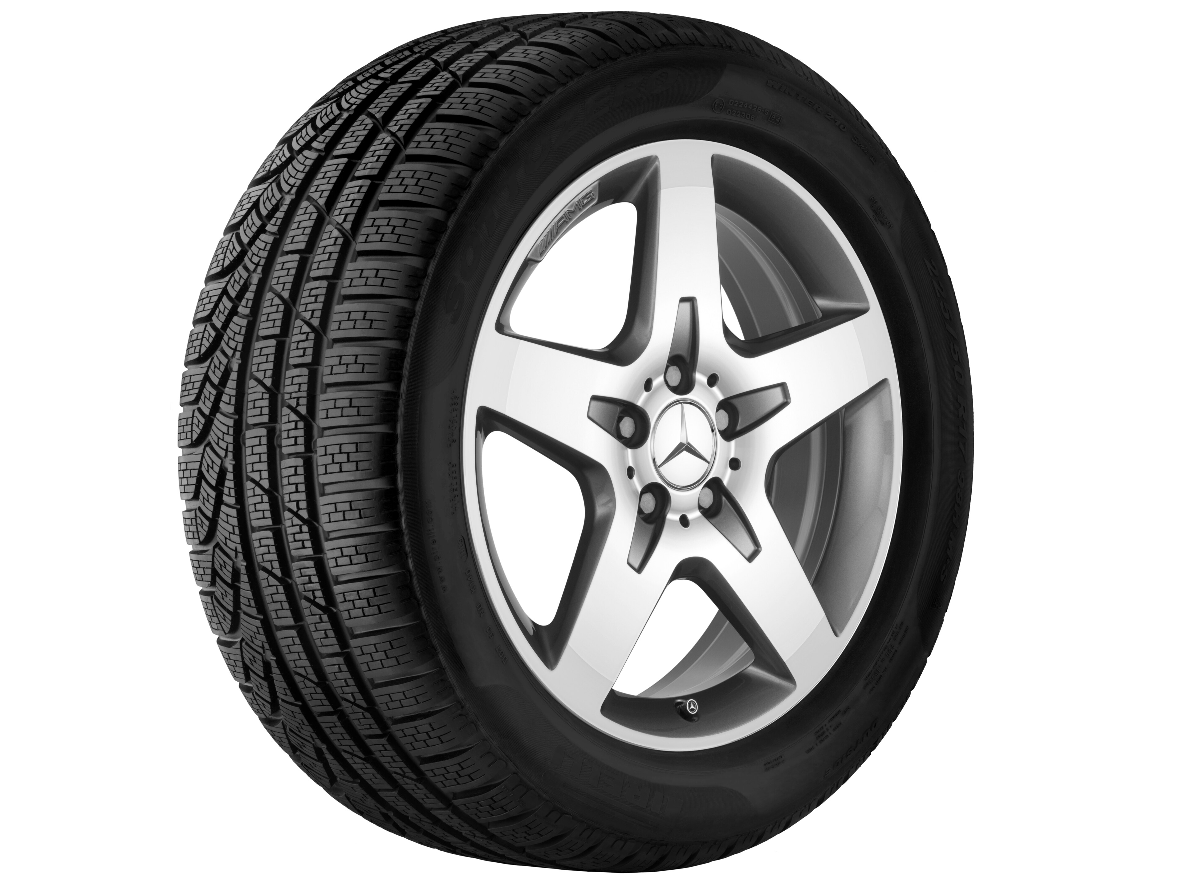 AMG 5-spoke wheel, 45.7 cm (18-inch) - 7 J x 18 ET 46, titanium grey, high-sheen