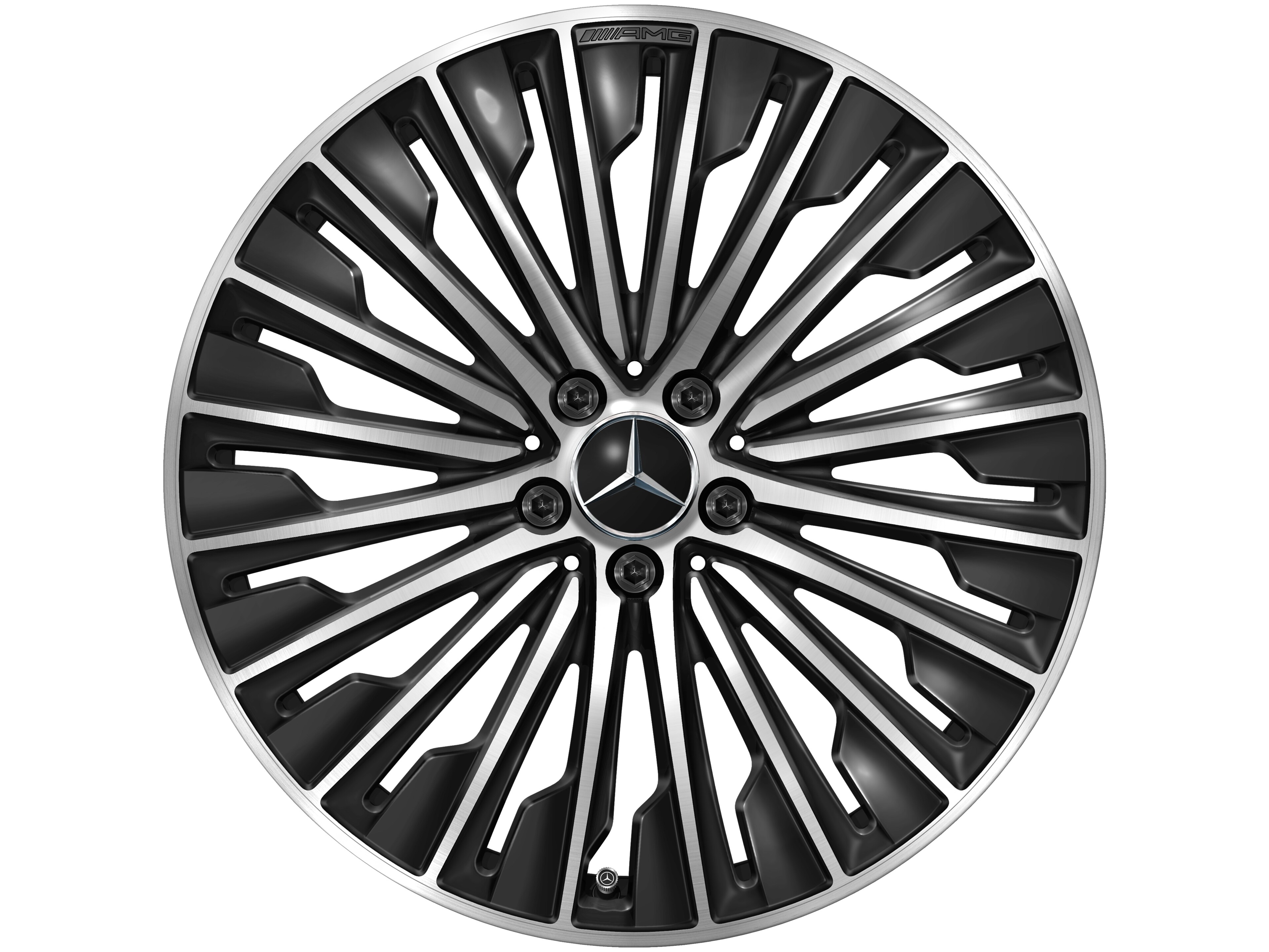 AMG Vielspeichen-Rad, 50,8 cm (20 Zoll) - 8,5 J x 20 ET 35,5, schwarz, glanzgedreht