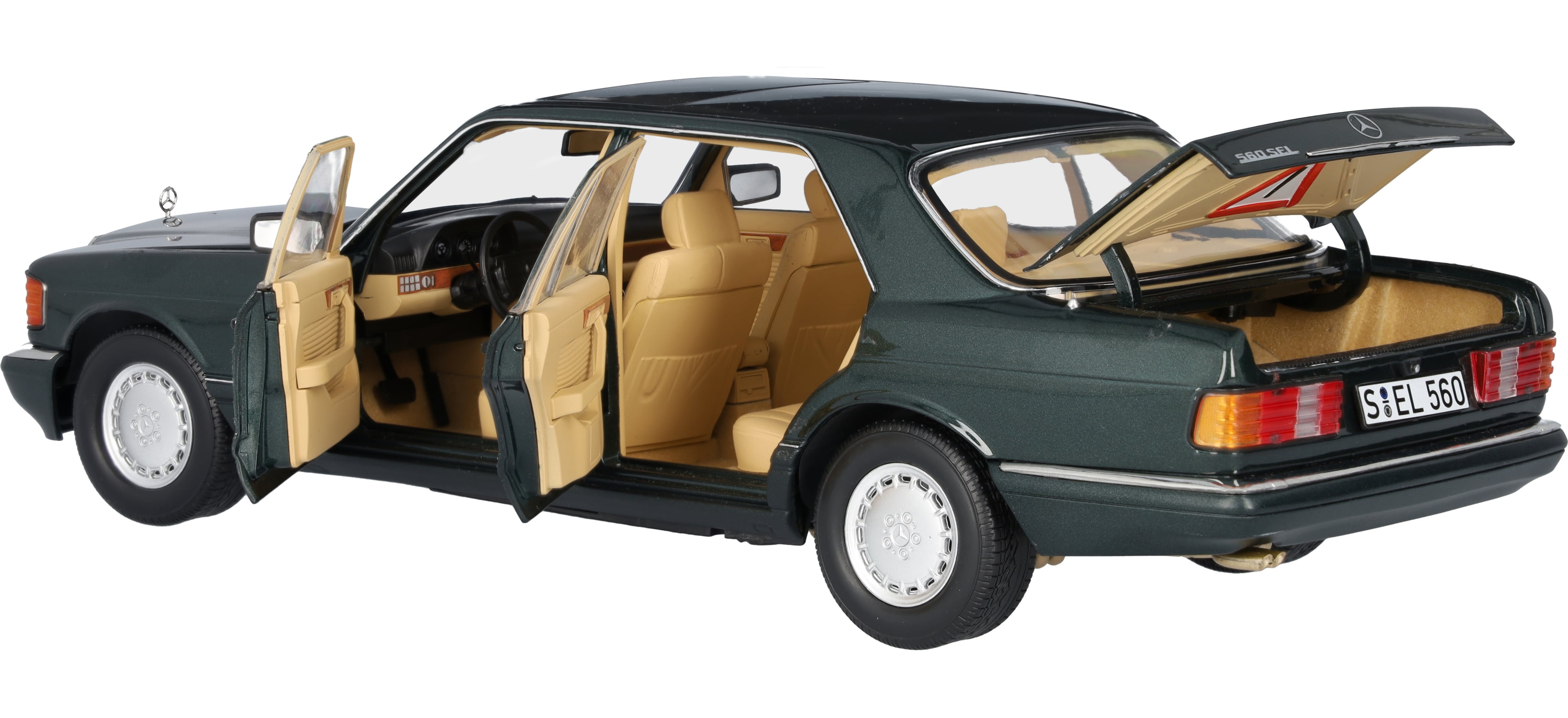 560 SEL V 126 (1985-1991) - malachitgrün, Norev, 1:18
