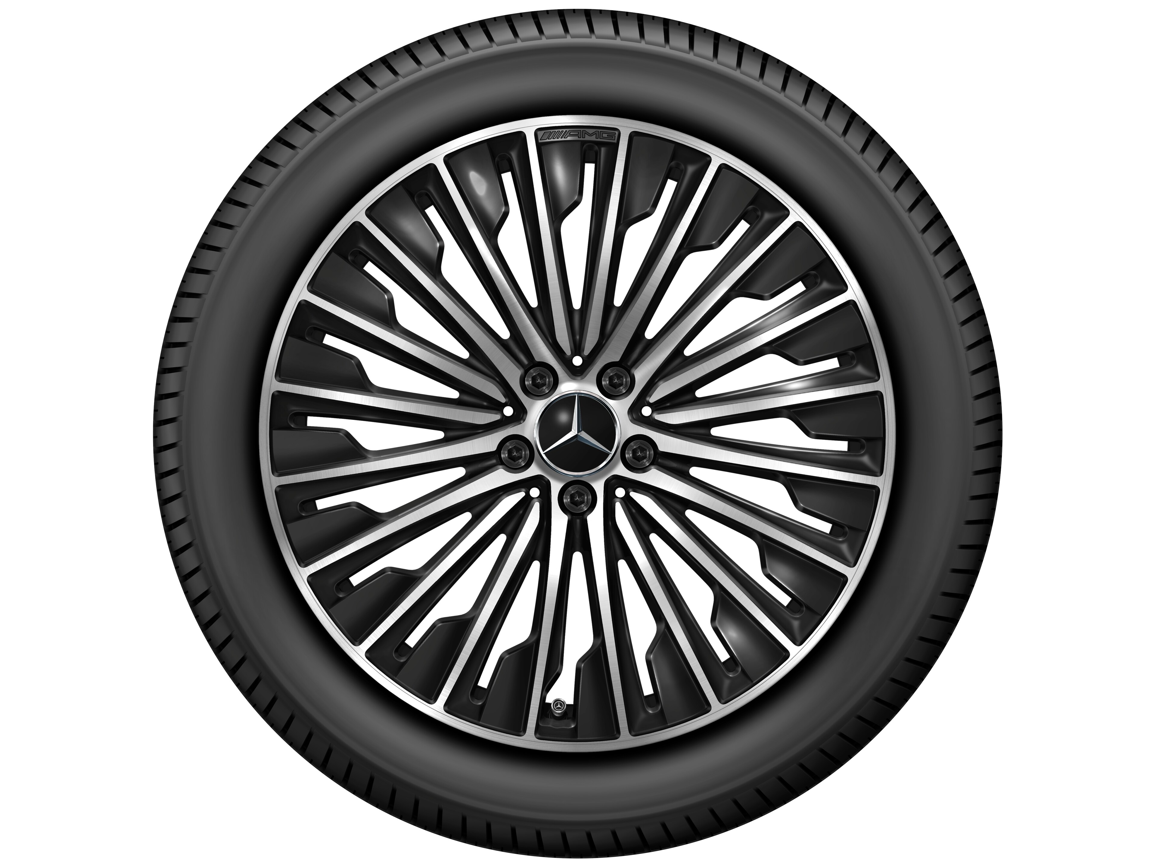 AMG Vielspeichen-Rad, 50,8 cm (20 Zoll) - 8,5 J x 20 ET 35,5, schwarz, glanzgedreht