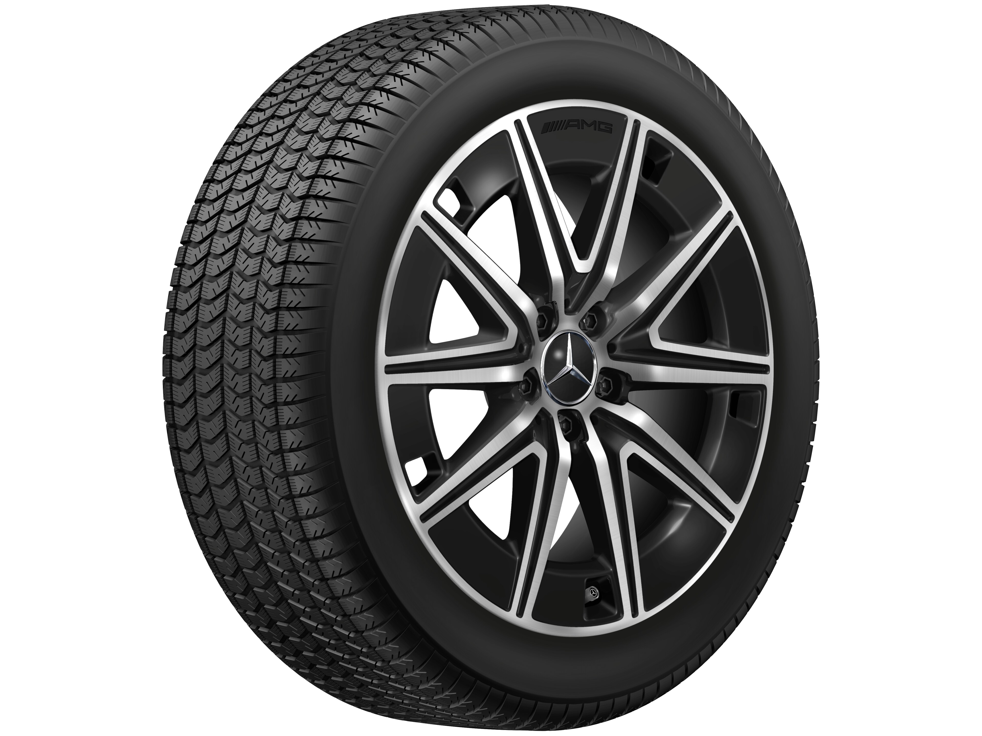 AMG 10-Speichen-Rad, 48,3 cm (19 Zoll) - 7,5 J x 19 ET 53,5, schwarz, glanzgedreht