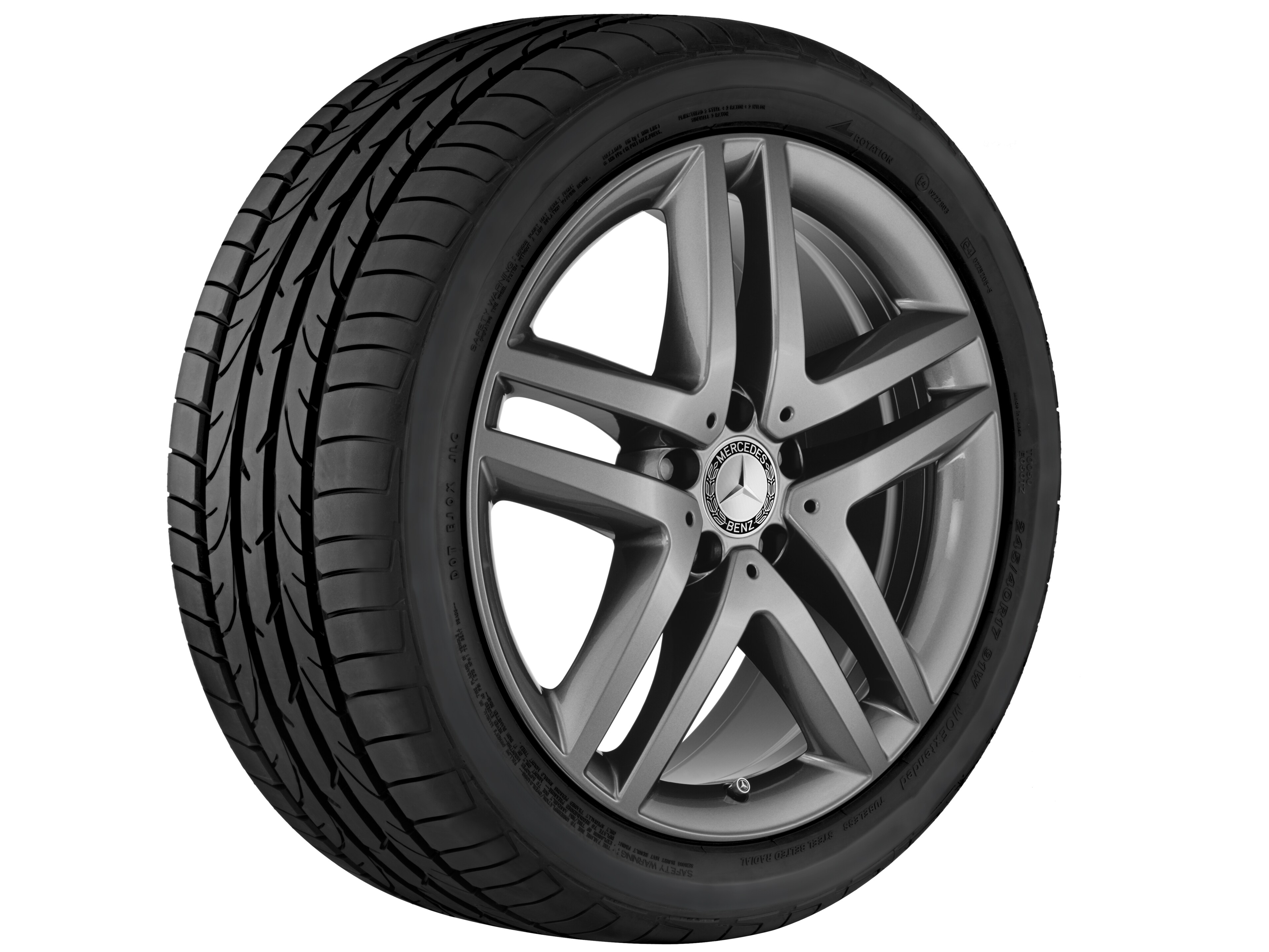 5-twin-spoke wheel, 48.3 cm (19-inch) - 8 J x 19 ET 52, tremolite metallic, painted