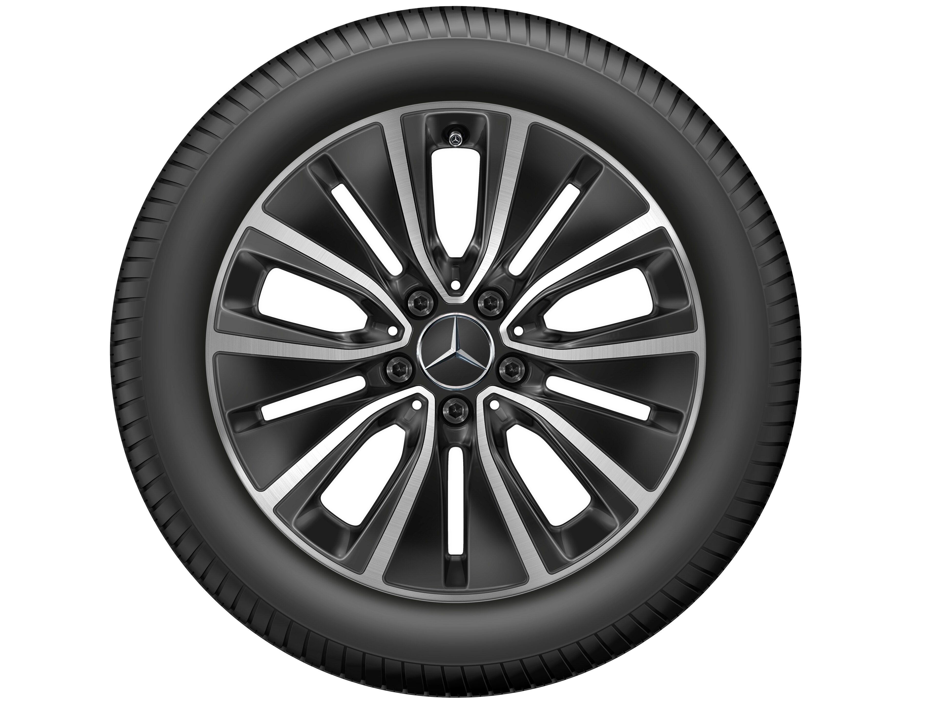 5-Loch-Rad, 43,2 cm (17 Zoll) - 7 J x 17 ET 48,5, schwarz, glanzgedreht