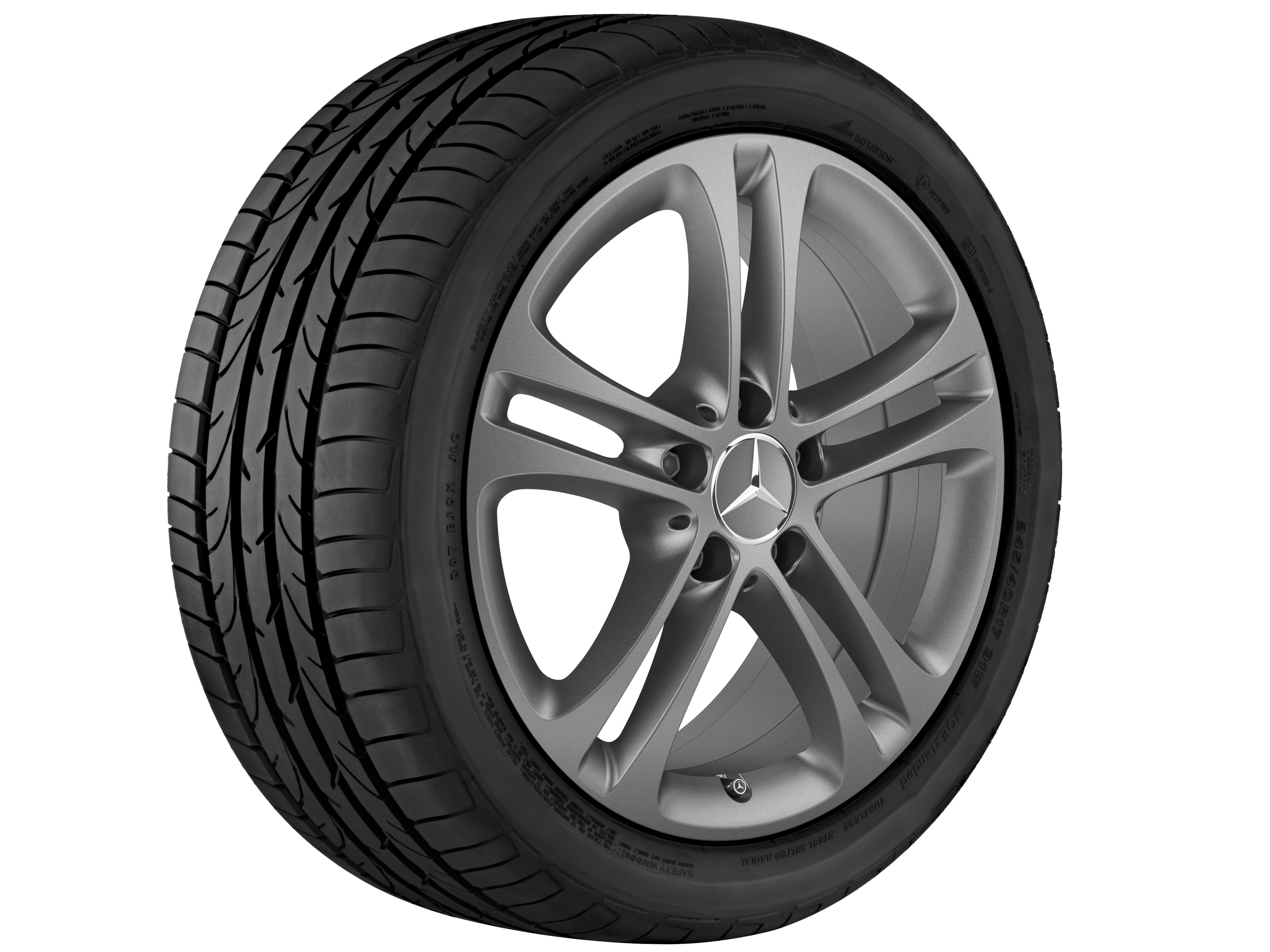 5-twin-spoke wheel, 43.2 cm (17-inch) - 6,5 J x 17 ET 44, matt himalaya grey, painted