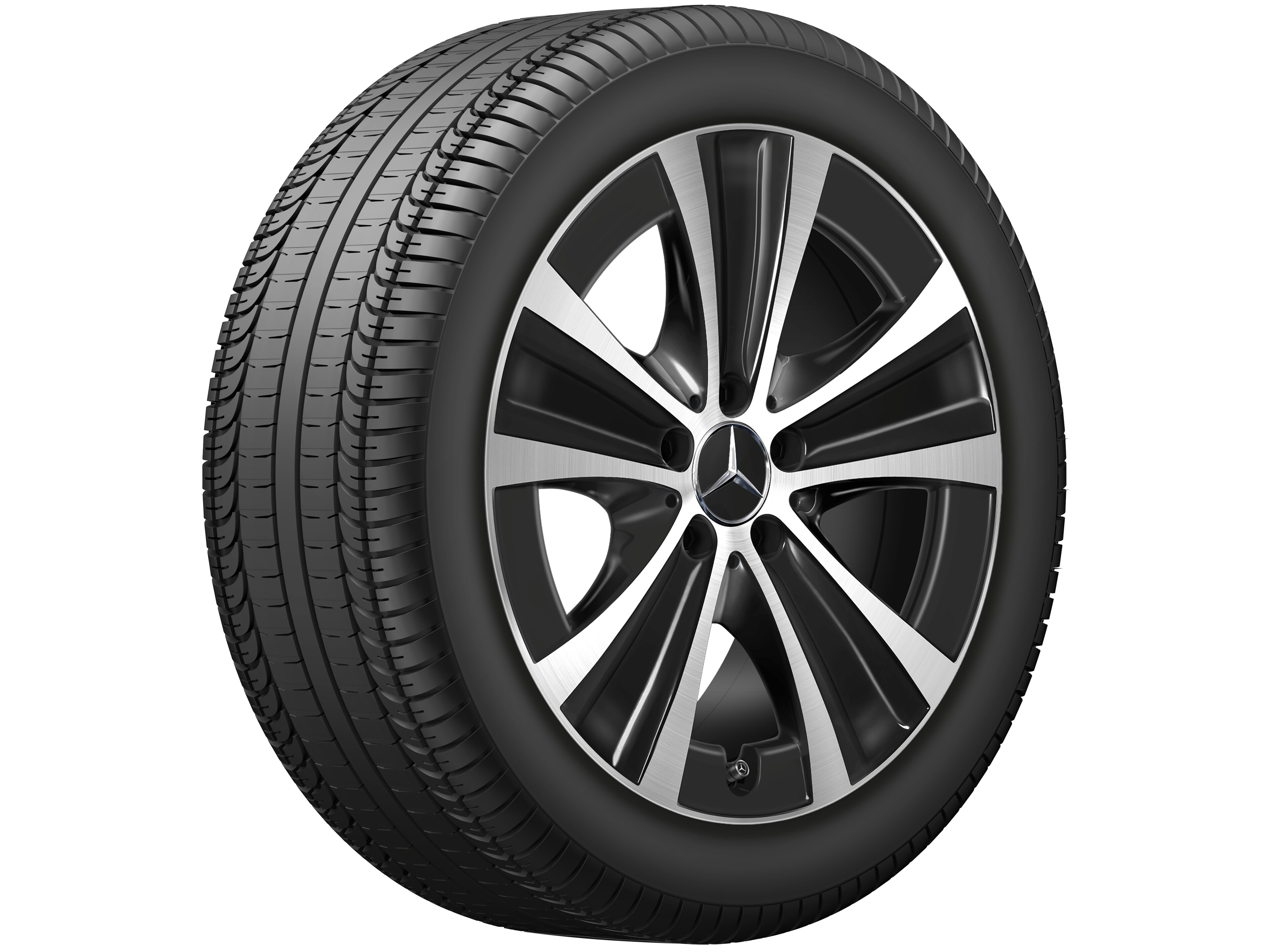 5-Speichen-Rad, 45,7 cm (18 Zoll) - 9 J x 18 ET 52,5, schwarz, glanzgedreht