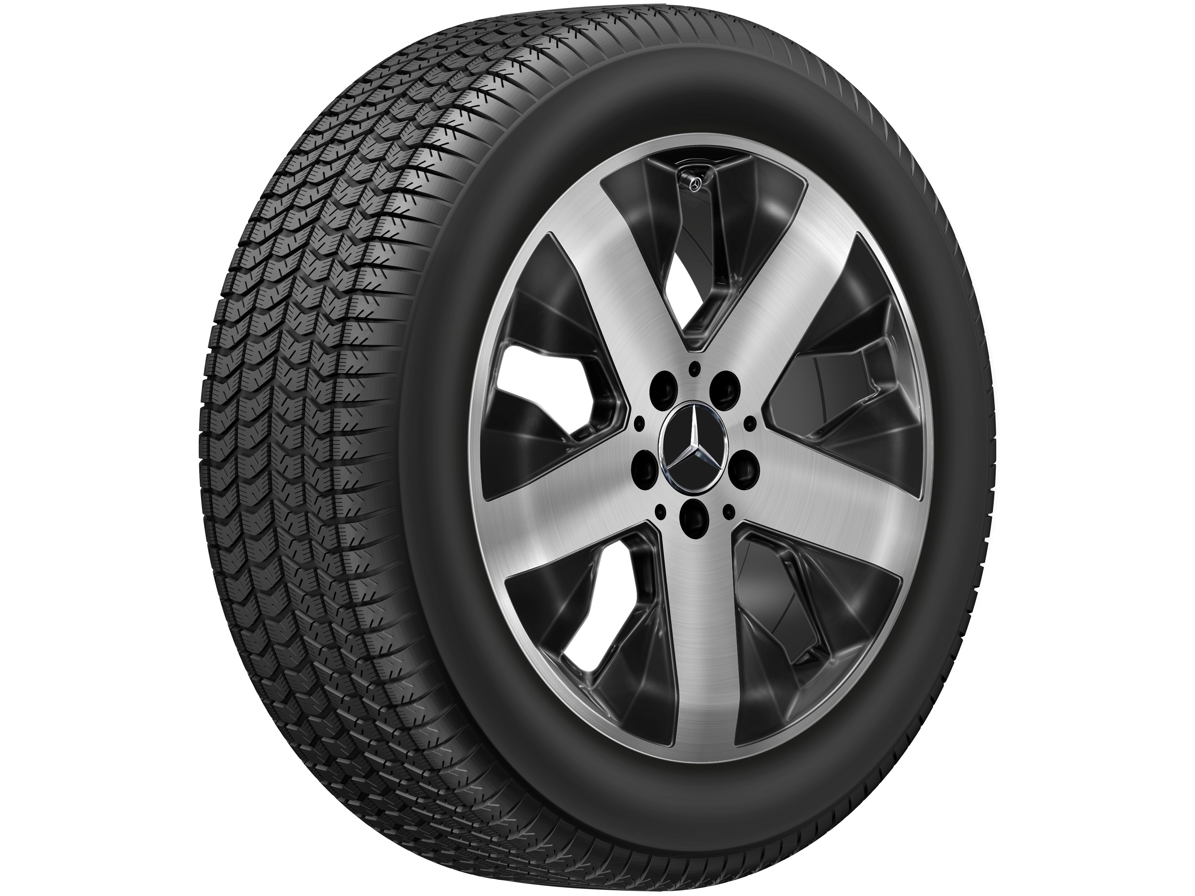 5-Speichen-Rad, 45,7 cm (18 Zoll) - 7,5 J x 18 ET 53, schwarz, glanzgedreht