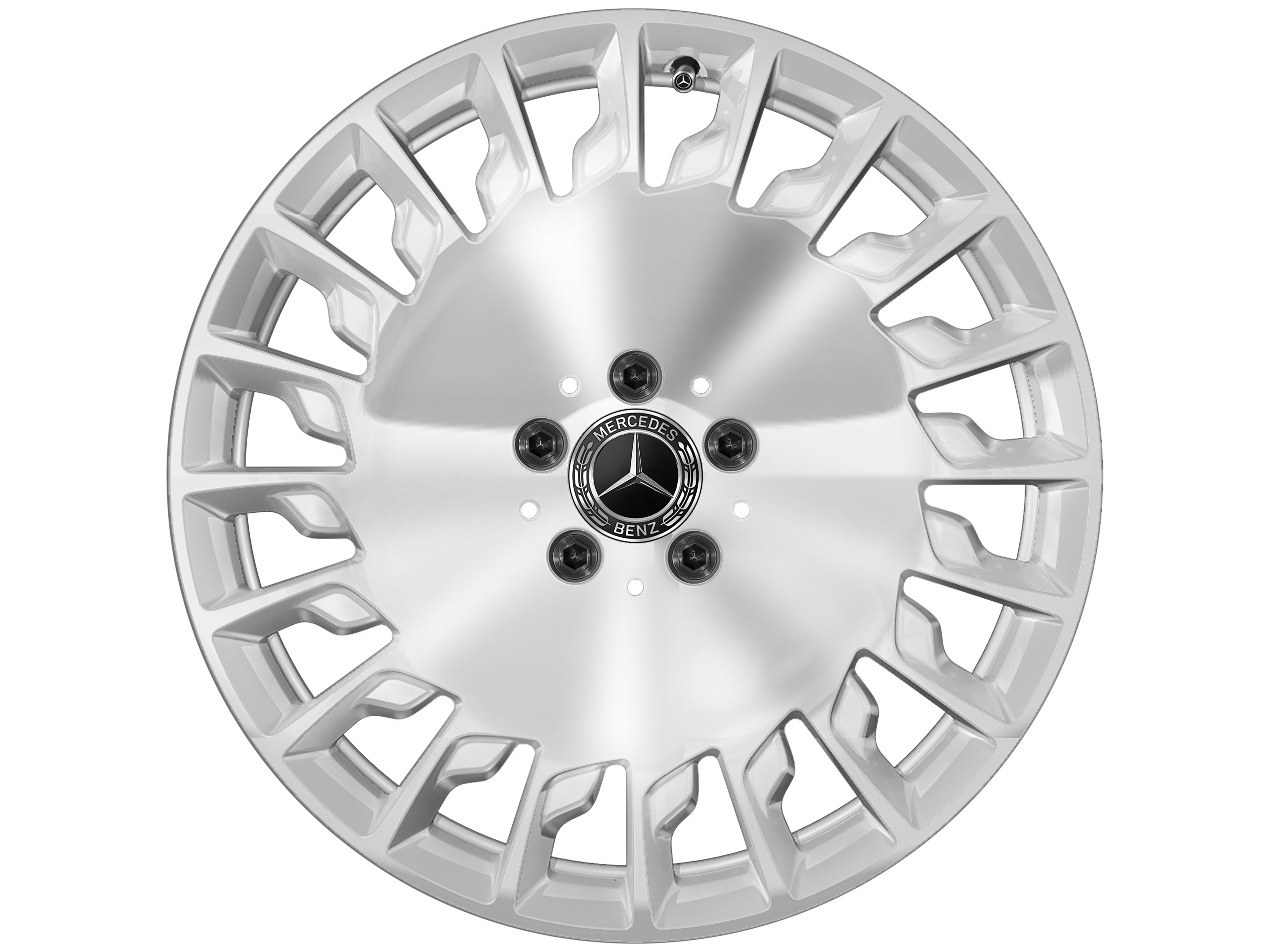 Vielspeichen-Rad, 48,3 cm (19 Zoll) - 9,5 J x 19 ET 43,5, silberfarben, poliert