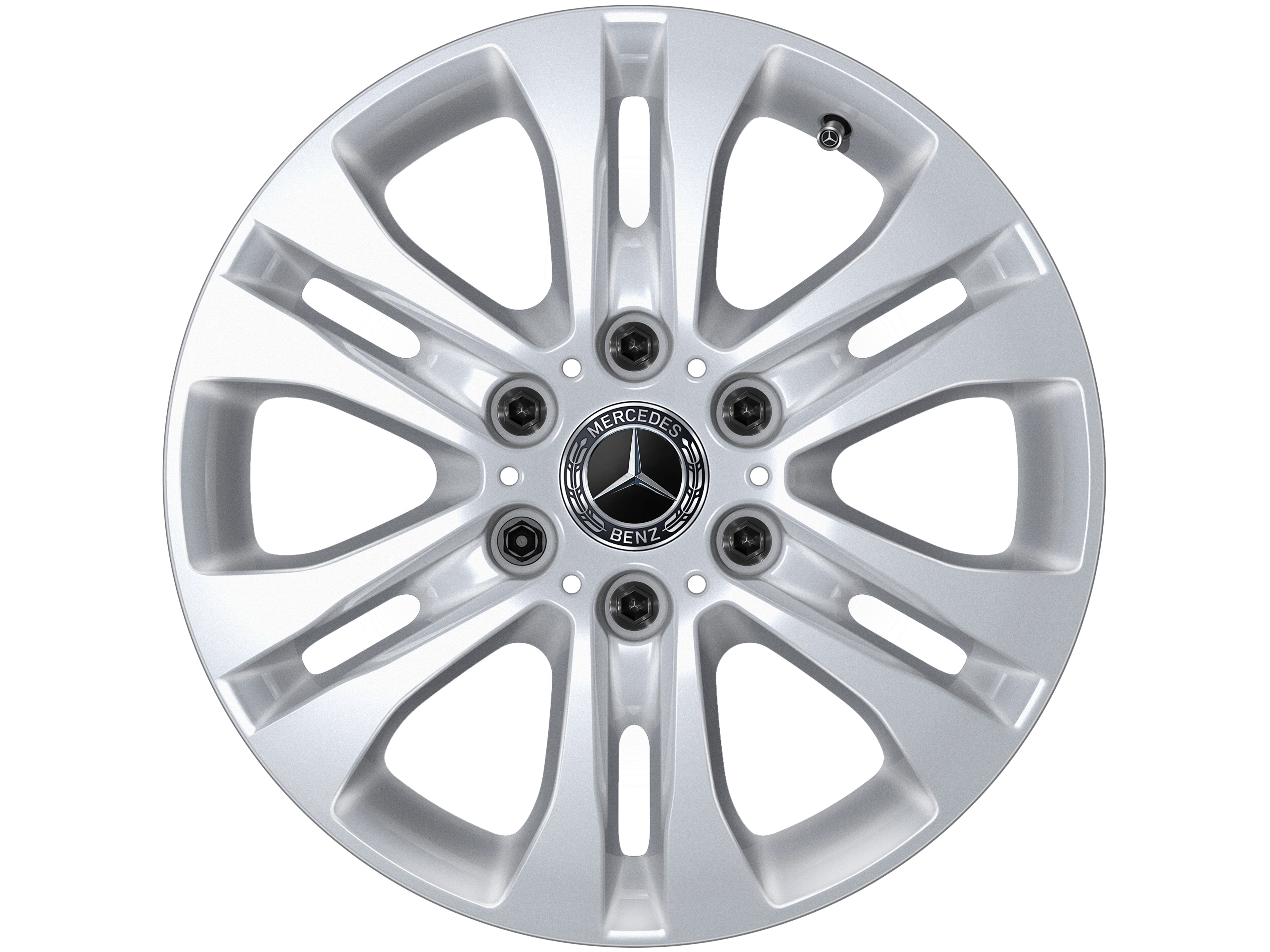 6-Doppelspeichen-Rad, 43,2 cm (17 Zoll) - 6,5 J x 17 ET 54, vanadiumsilber, lackiert