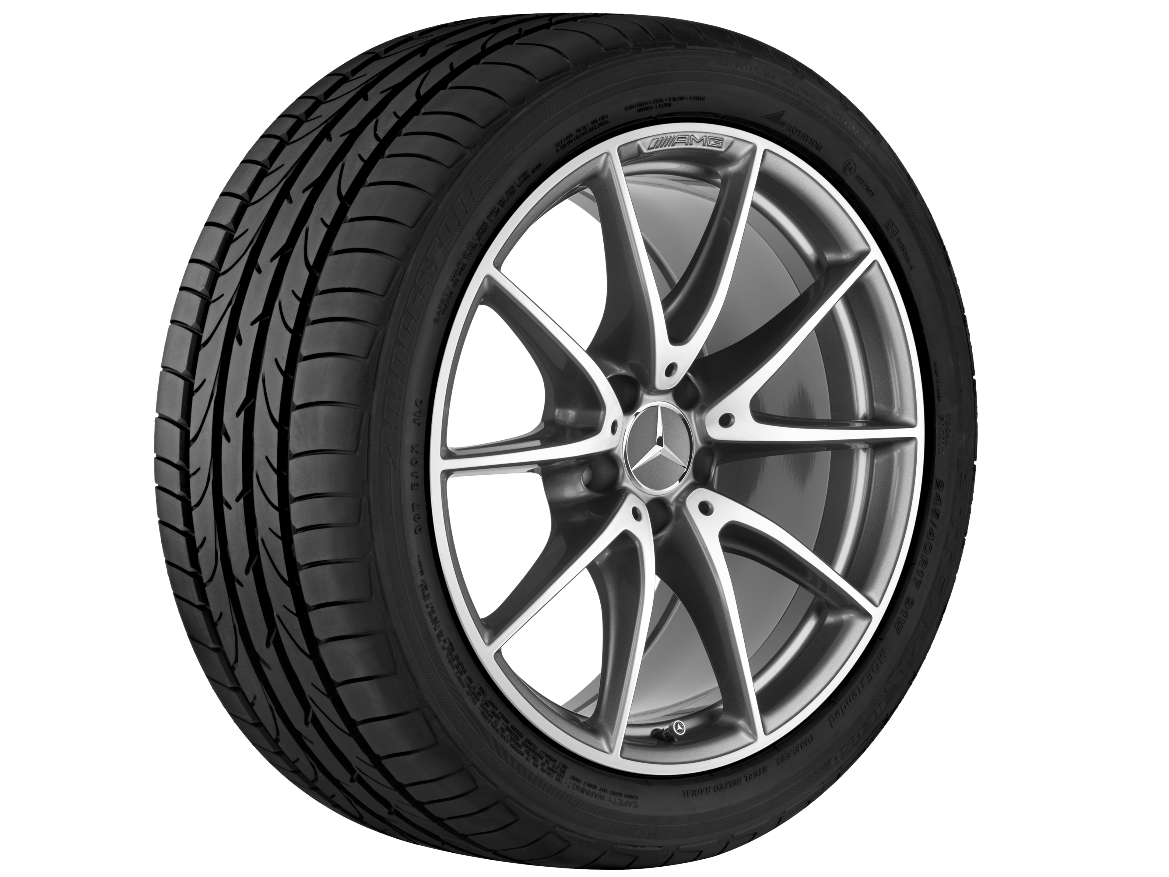 AMG 10-spoke wheel, 48.3 cm (19-inch) - 10 J x 19 ET 55, titanium grey, high-sheen