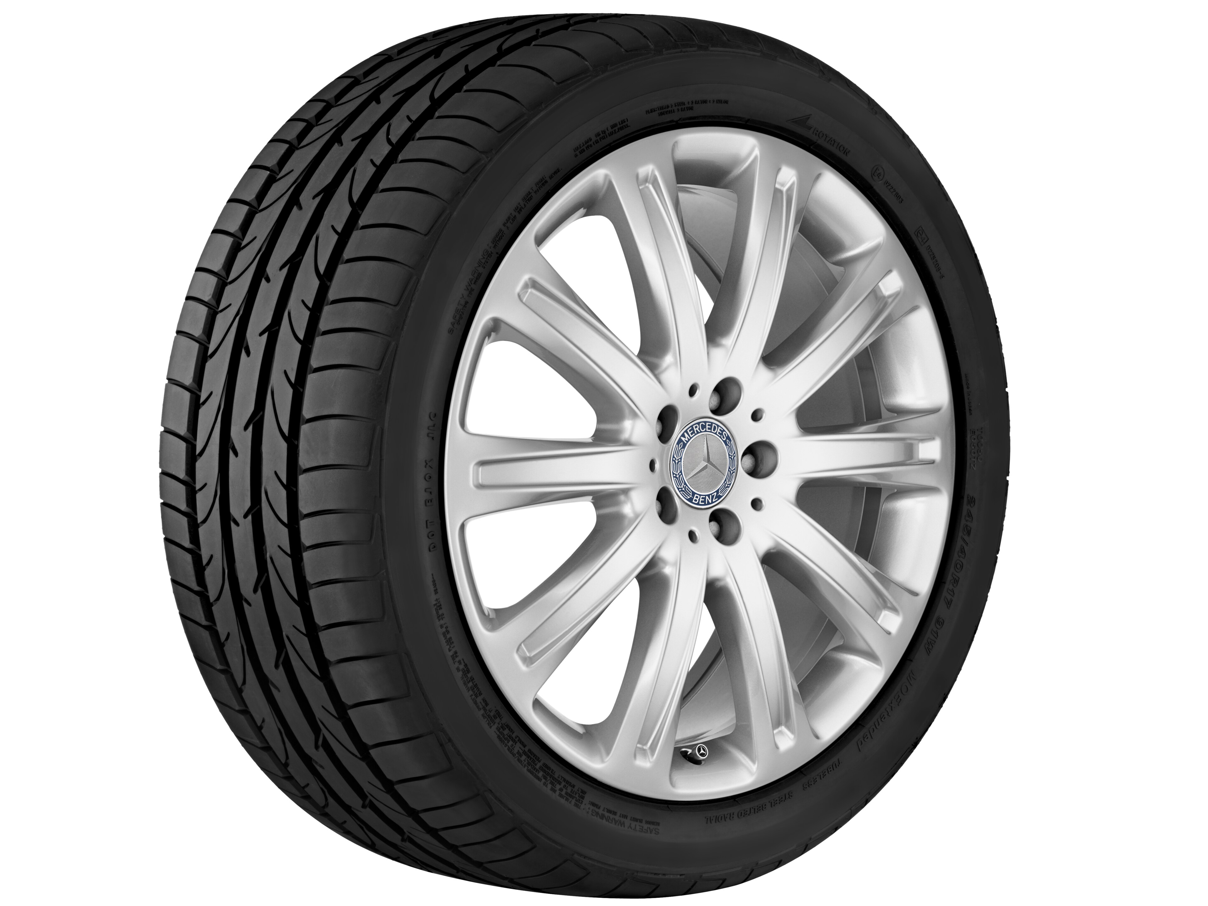 10-Speichen-Rad, 50,8 cm (20 Zoll) - 8,5 J x 20 ET 53, vanadiumsilber, lackiert