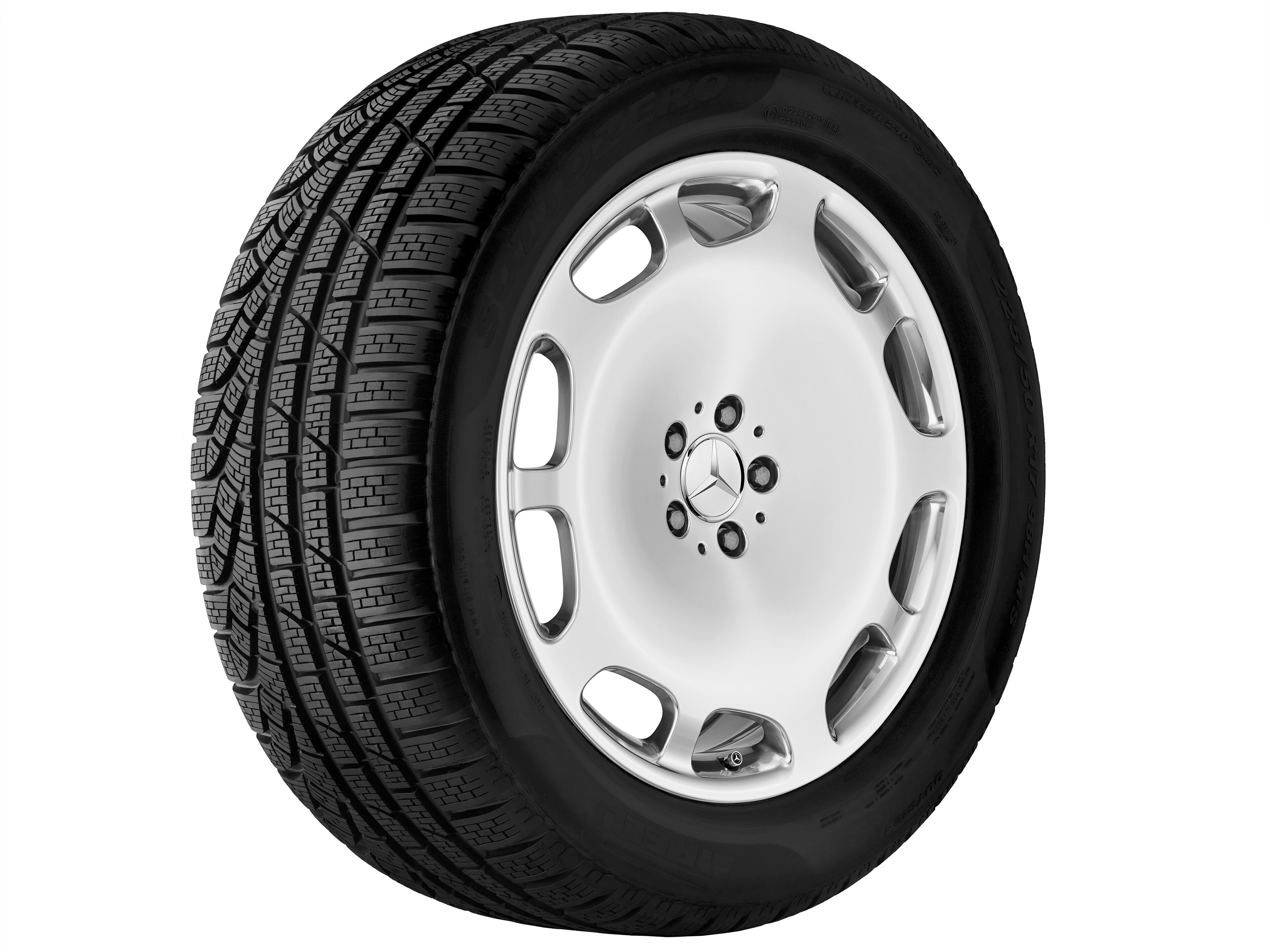 10-hole wheel, 50.8 cm (20-inch) - 9,5 J x 20 ET 43,5, silver-coloured, polished
