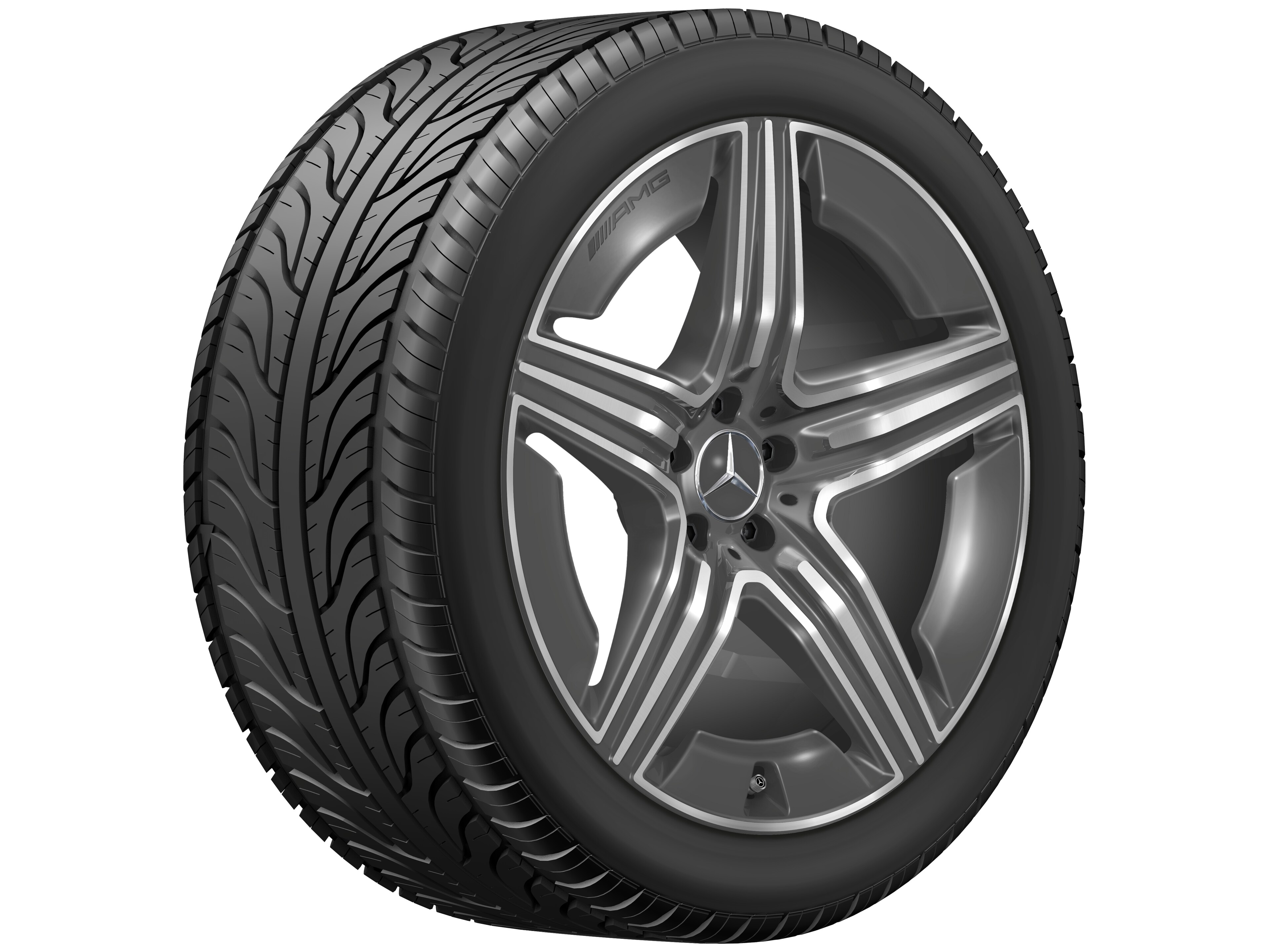AMG 5-Doppelspeichen-Rad, 53,3 cm (21 Zoll) - 11 J x 21 ET 49, tantalgrau, glanzgedreht