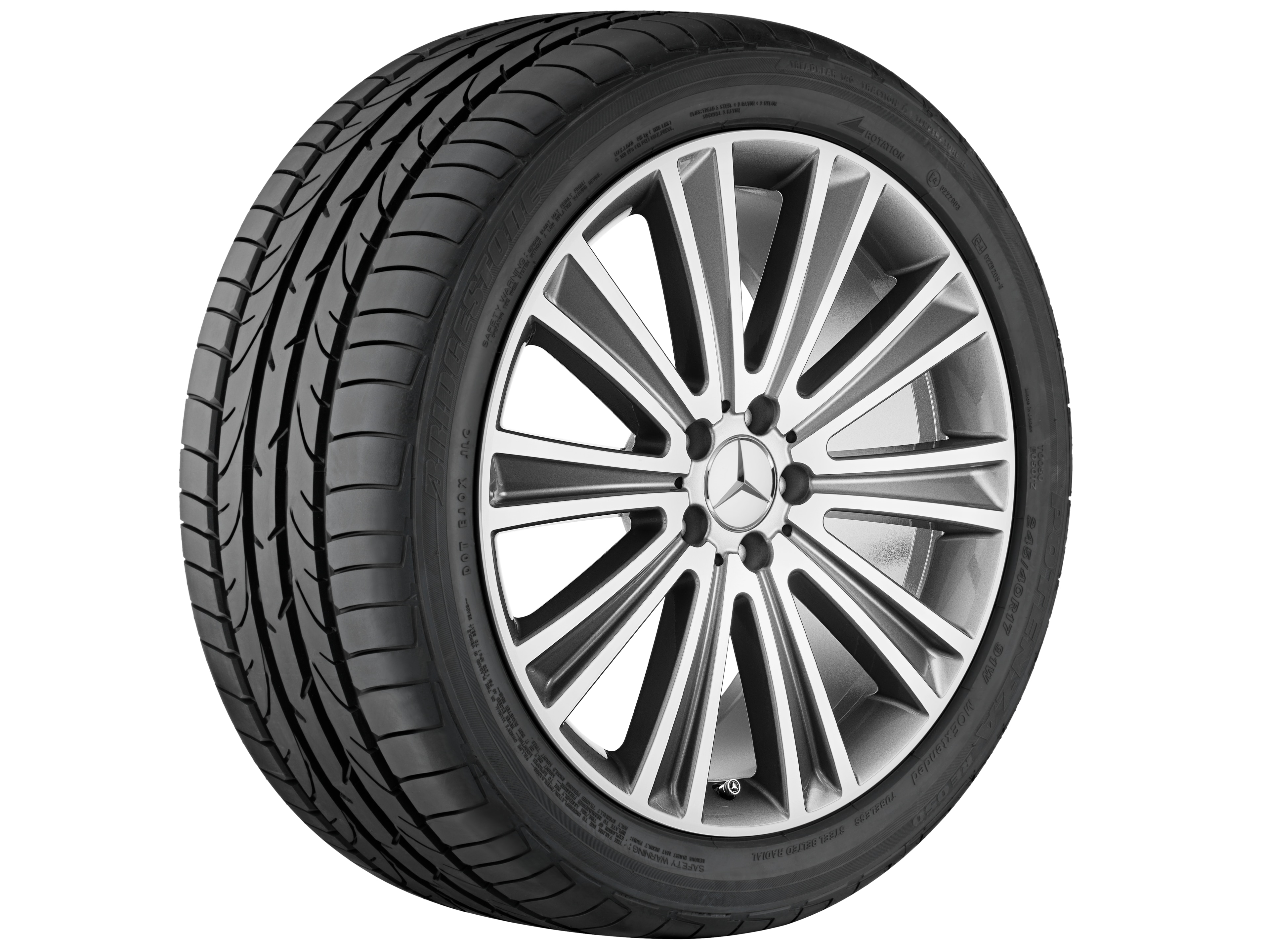 10-Speichen-Rad, 50,8 cm (20 Zoll), glanzgedreht - 8,5 J x 20 ET 36, palladiumsilber, glanzgedreht