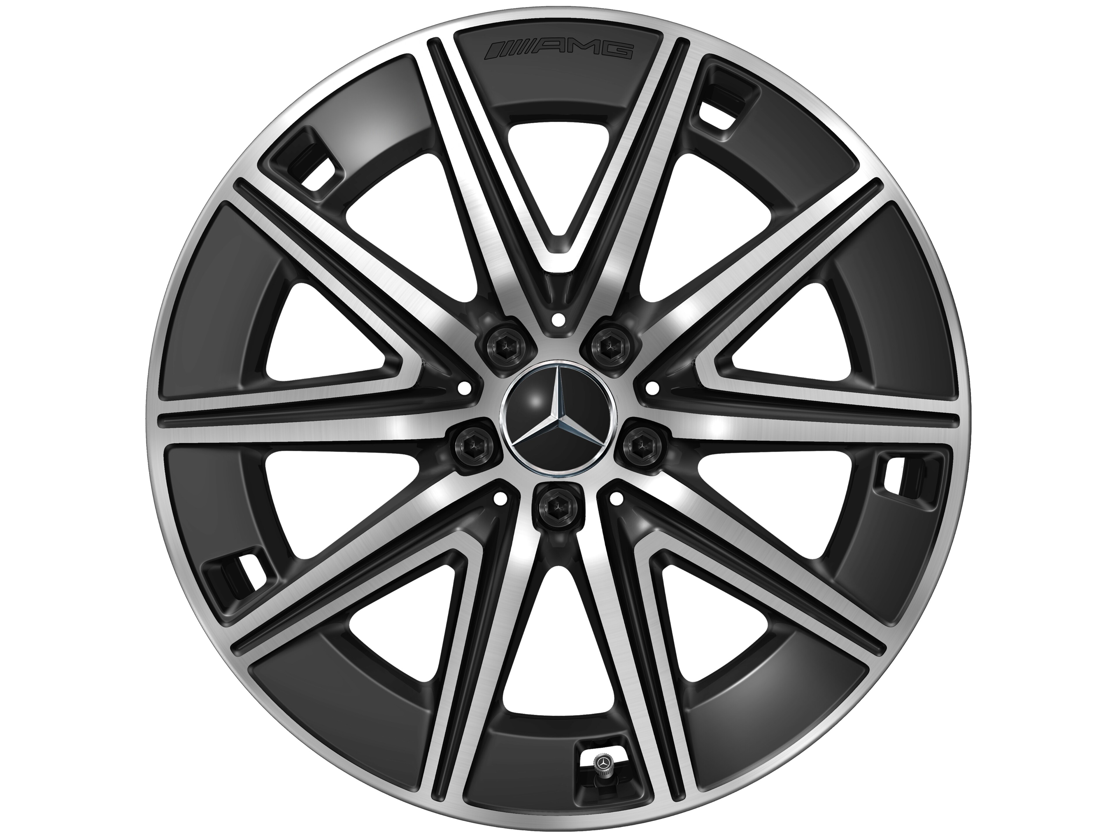 AMG 10-Speichen-Rad, 48,3 cm (19 Zoll) - 7,5 J x 19 ET 53,5, schwarz, glanzgedreht
