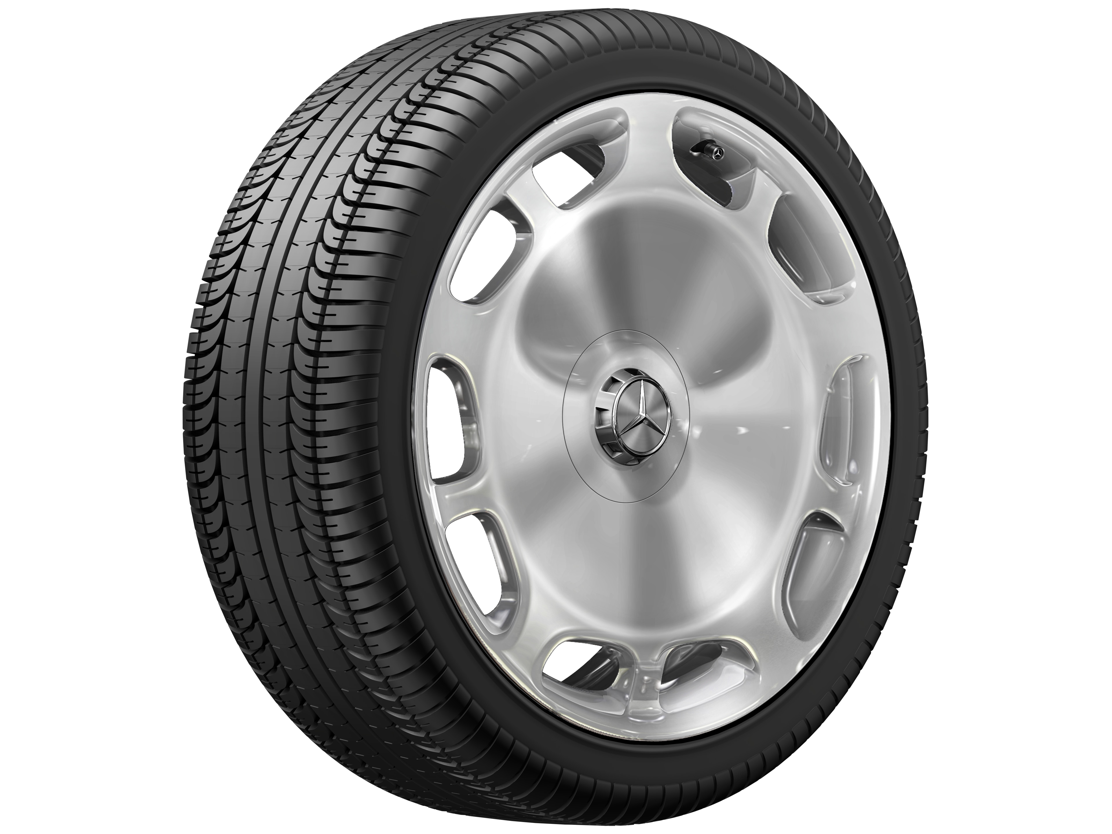 10-hole wheel, 50.8 cm (20-inch) - 8,5 J x 20 ET 36, silver-coloured, polished