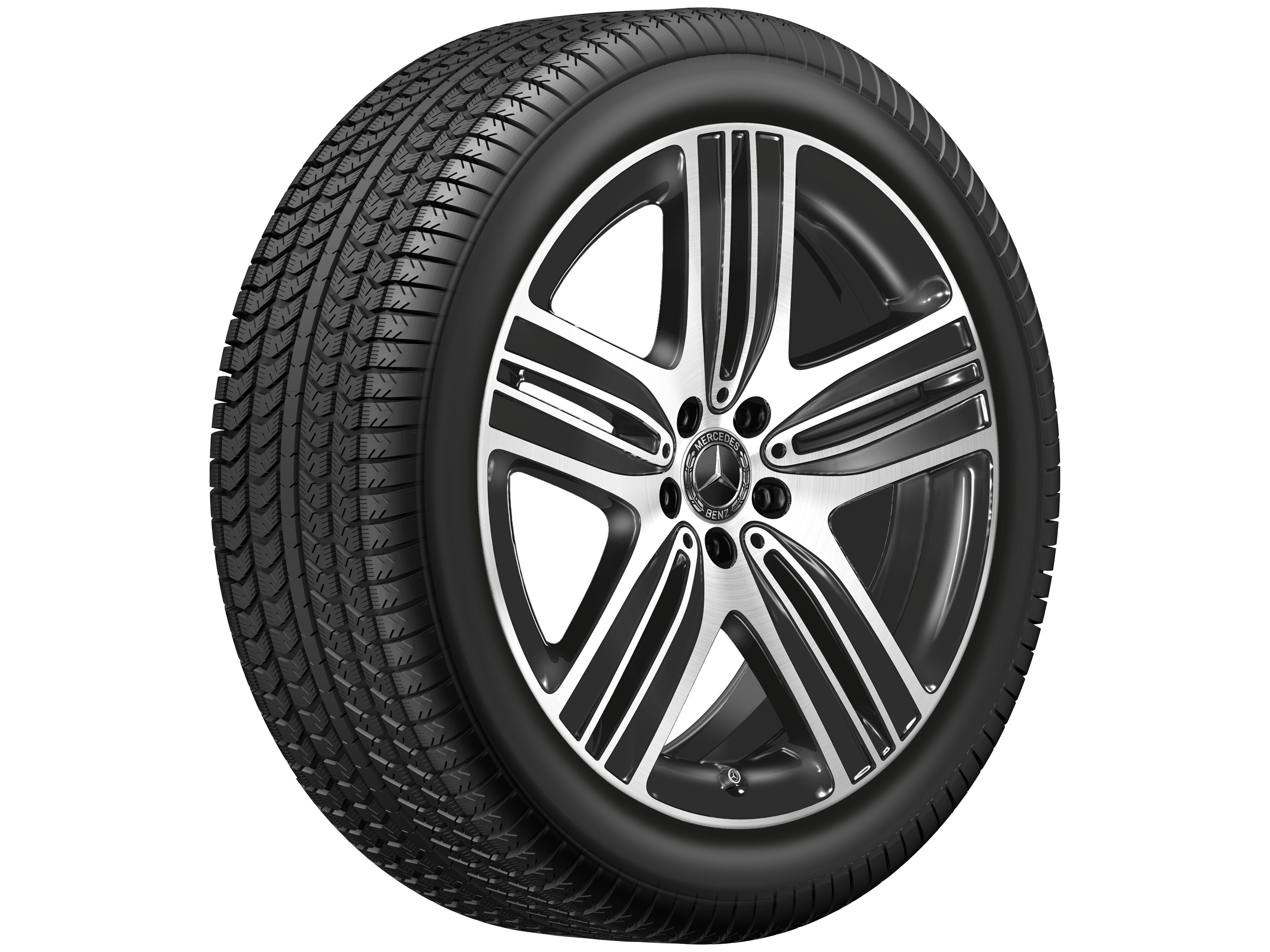 5-Speichen-Rad, 50,8 cm (20 Zoll), glanzgedreht - 8,5 J x 20 ET 30, schwarz, glanzgedreht