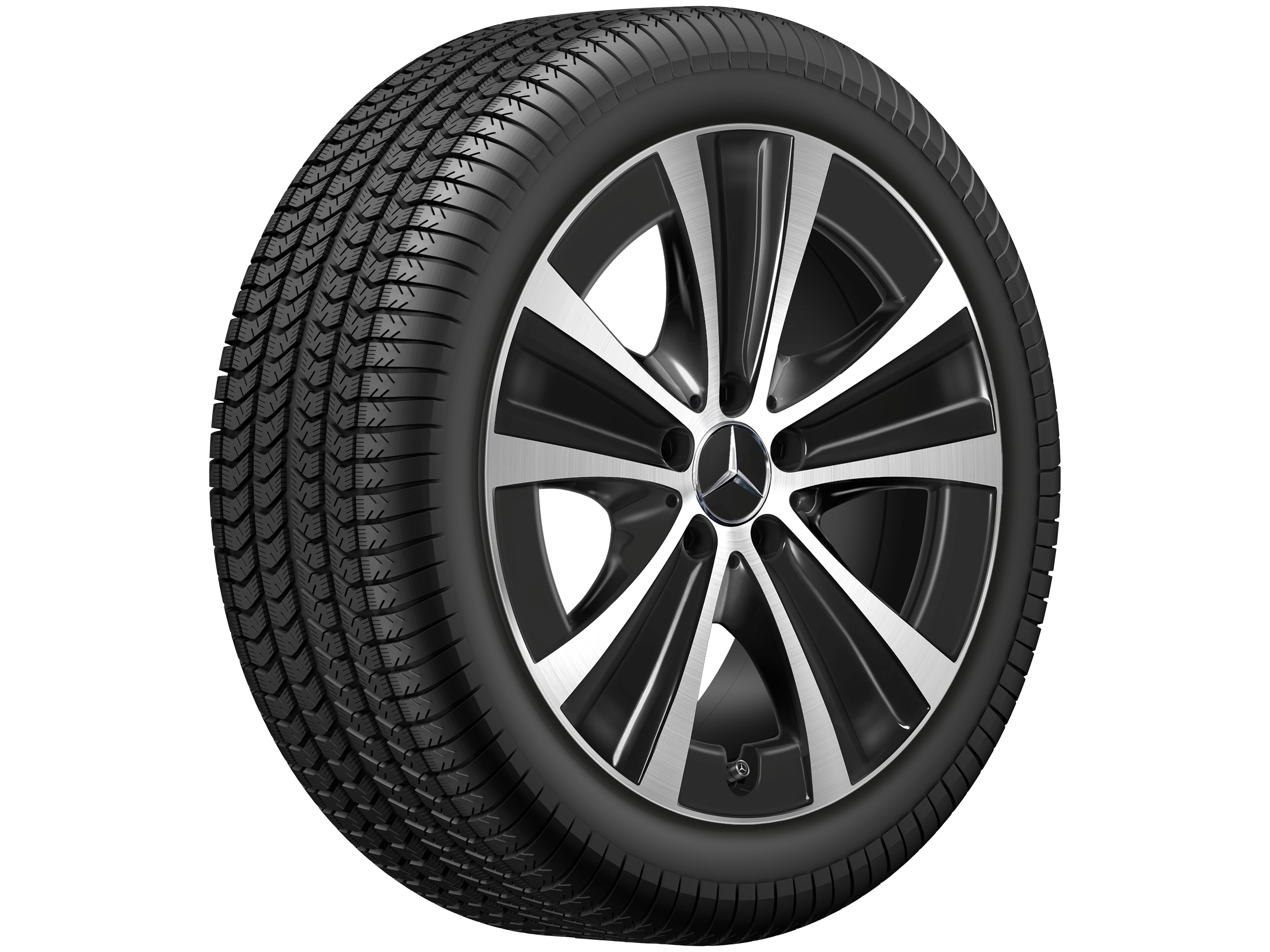 5-Speichen-Rad, 45,7 cm (18 Zoll) - 9 J x 18 ET 52,5, schwarz, glanzgedreht