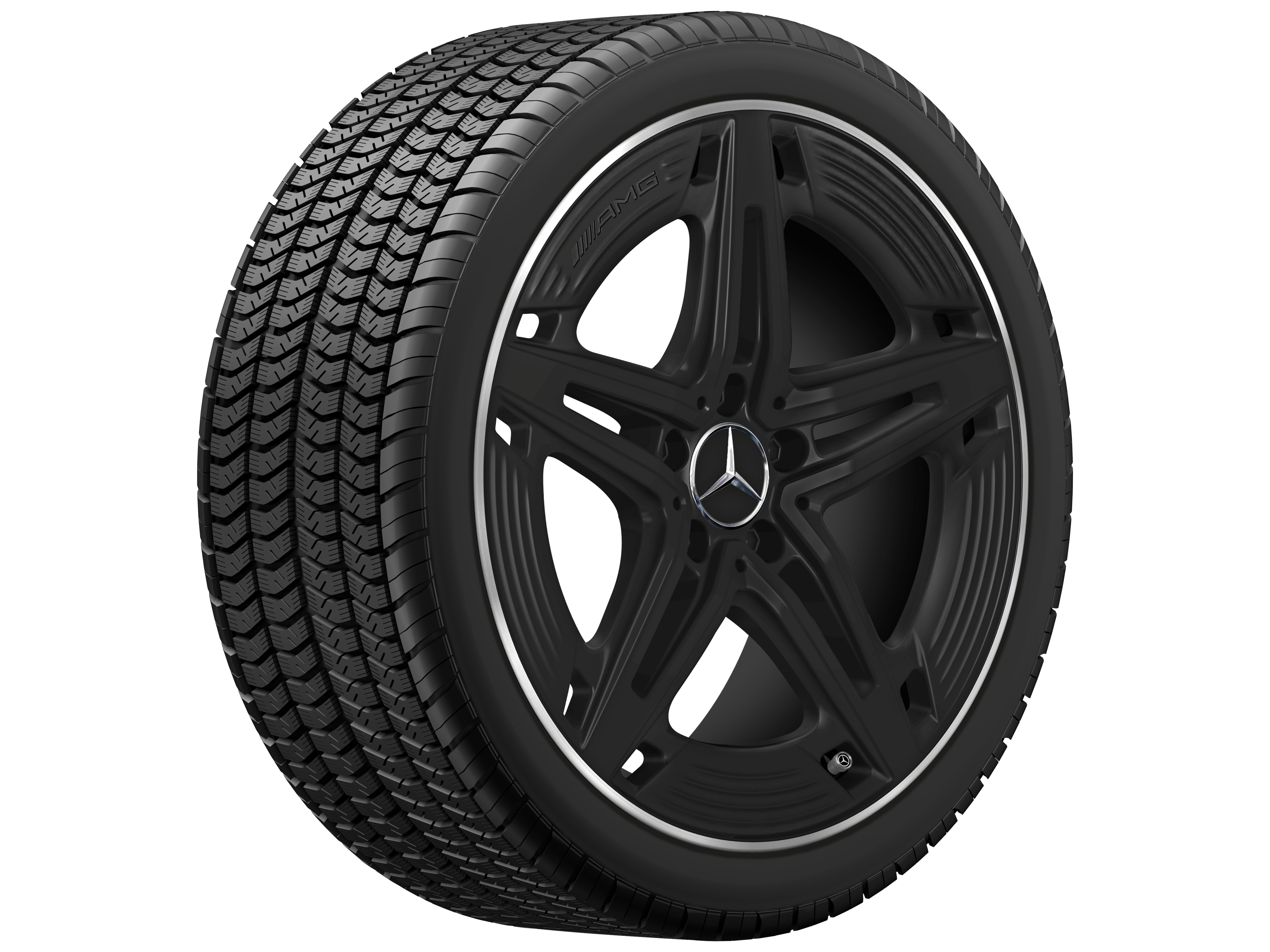 AMG 5-Speichen-Rad, 48,3 cm (19 Zoll) - 9 J x 19 ET 52, schwarz, glanzgedreht