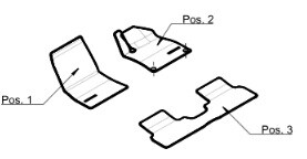 AMG velour floor mats, Set, Set of 3 - RHD, black, Energygreen surround