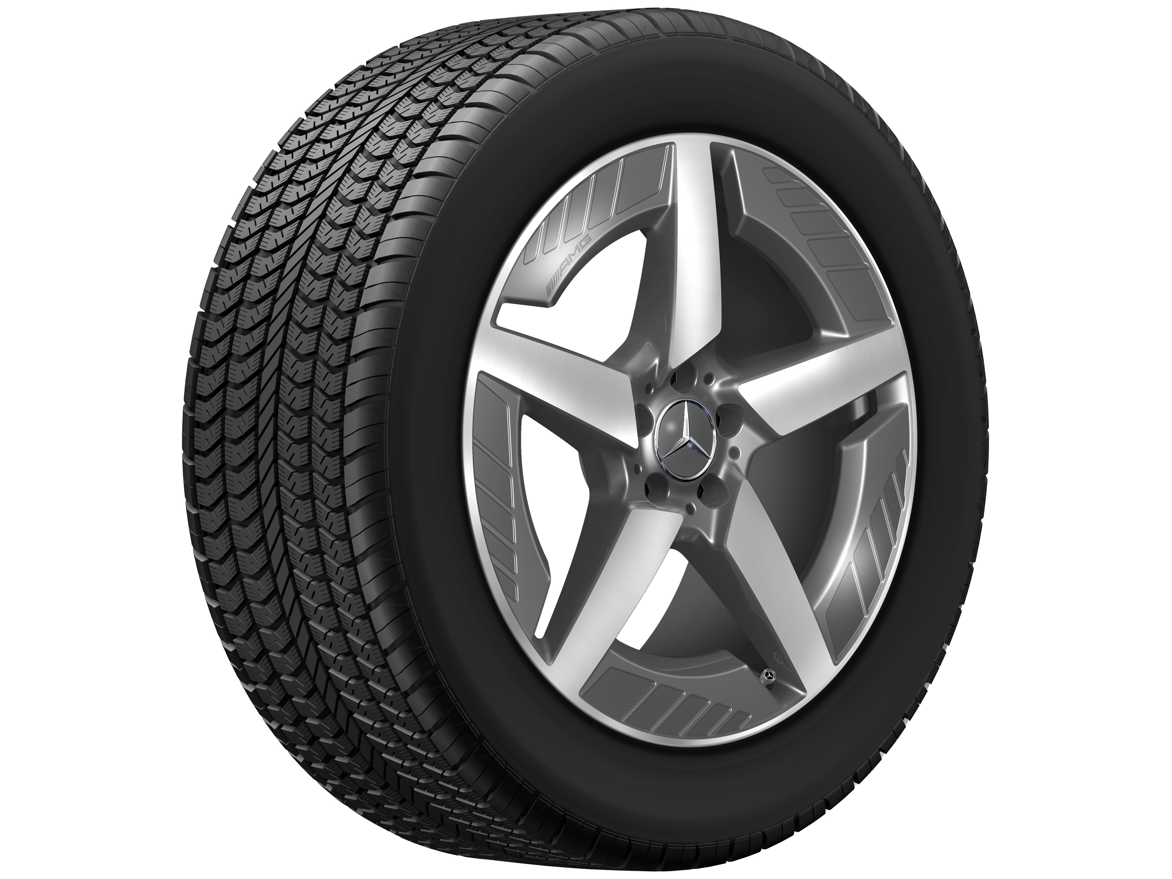 AMG Leichtmetallrad, im 5-Speichen-Design, 50,8 cm (20 Zoll) - 9 J x 20 ET 57,1, tantalgrau, glanzgedreht