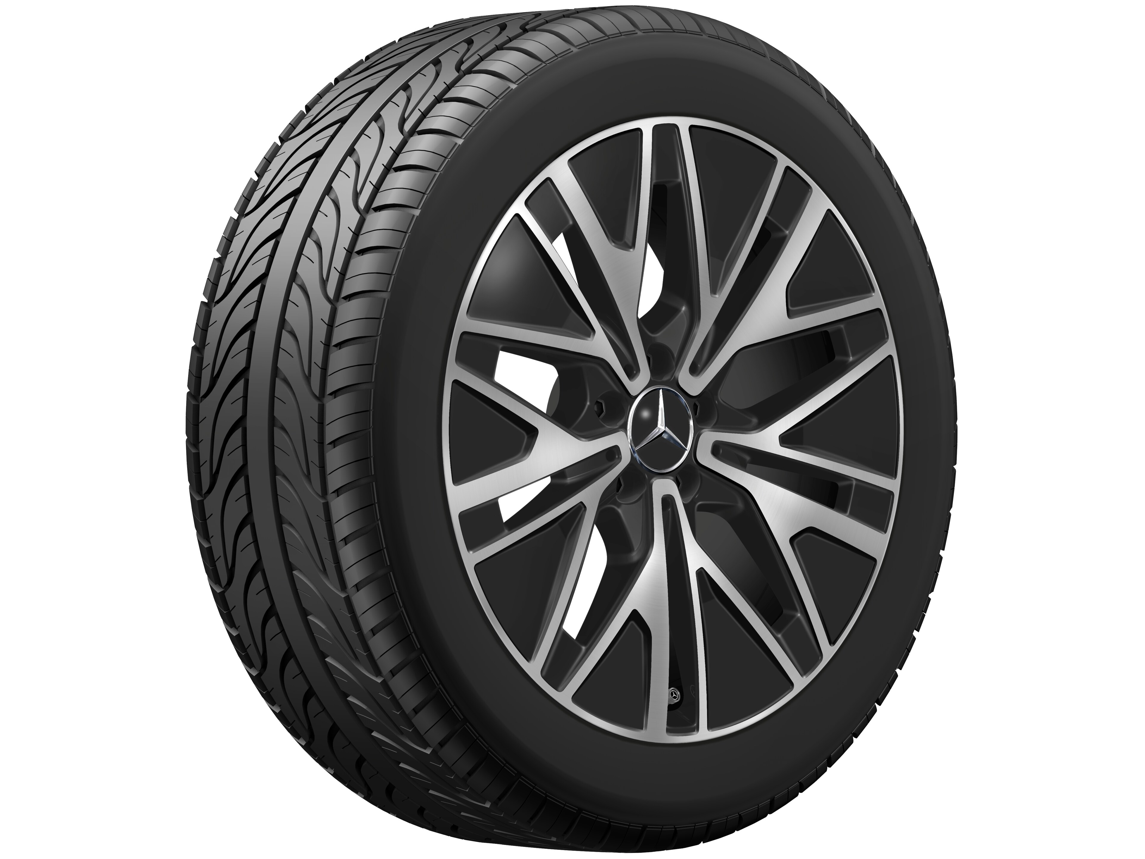 Multi-spoke wheel, Aero, 48.3 cm (19-inch) - 9 J x 19 ET 58,6, black, high-sheen