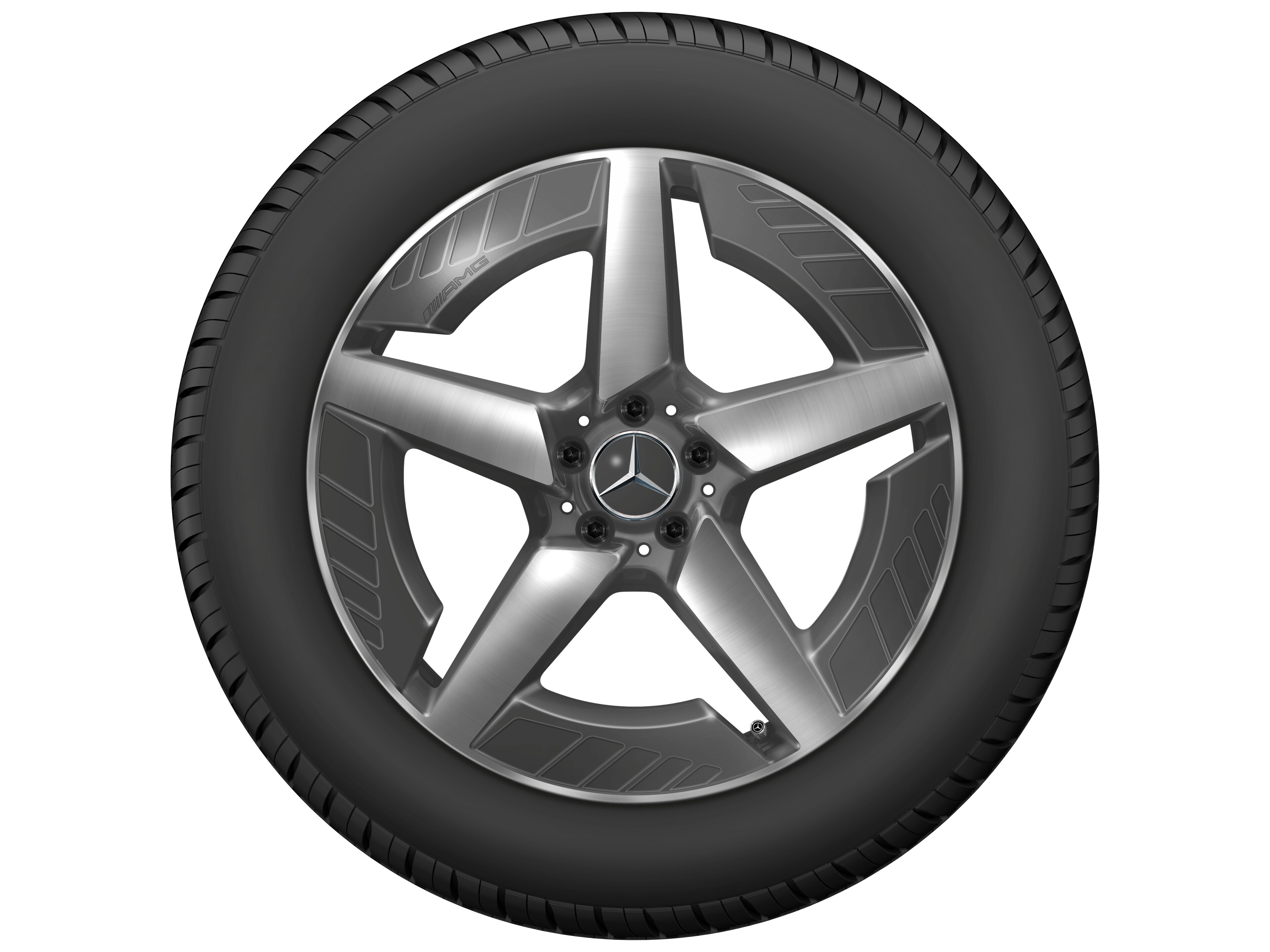 AMG Leichtmetallrad, im 5-Speichen-Design, 50,8 cm (20 Zoll) - 9 J x 20 ET 57,1, tantalgrau, glanzgedreht