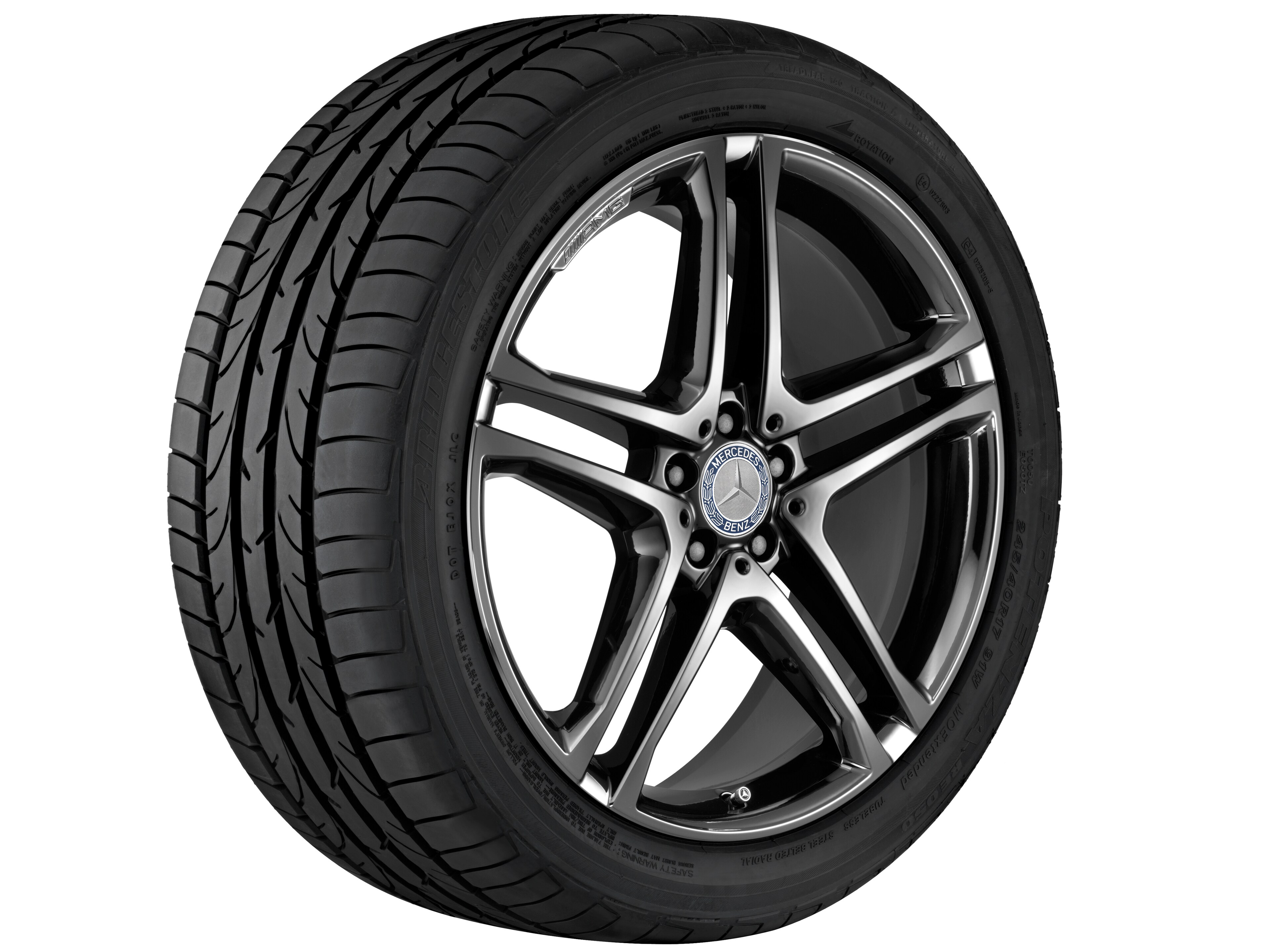 AMG 5-Doppelspeichen-Rad, 53,3 cm (21 Zoll) - 9 J x 21 ET 53, titanschwarz, hochglänzend
