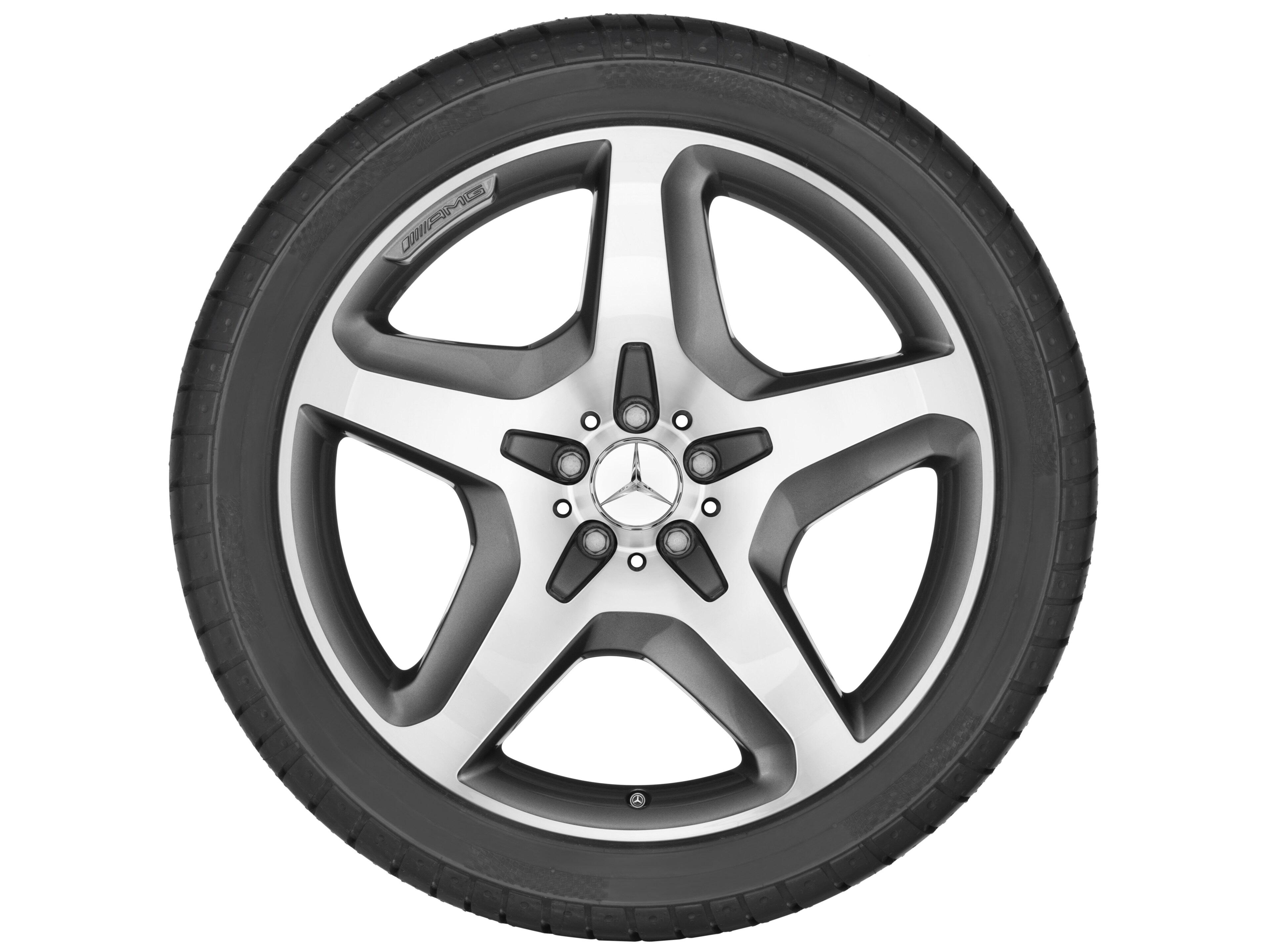 AMG 5-Speichen-Rad, 53,3 cm (21 Zoll) - 10 J x 21 ET 46, titangrau, glanzgedreht