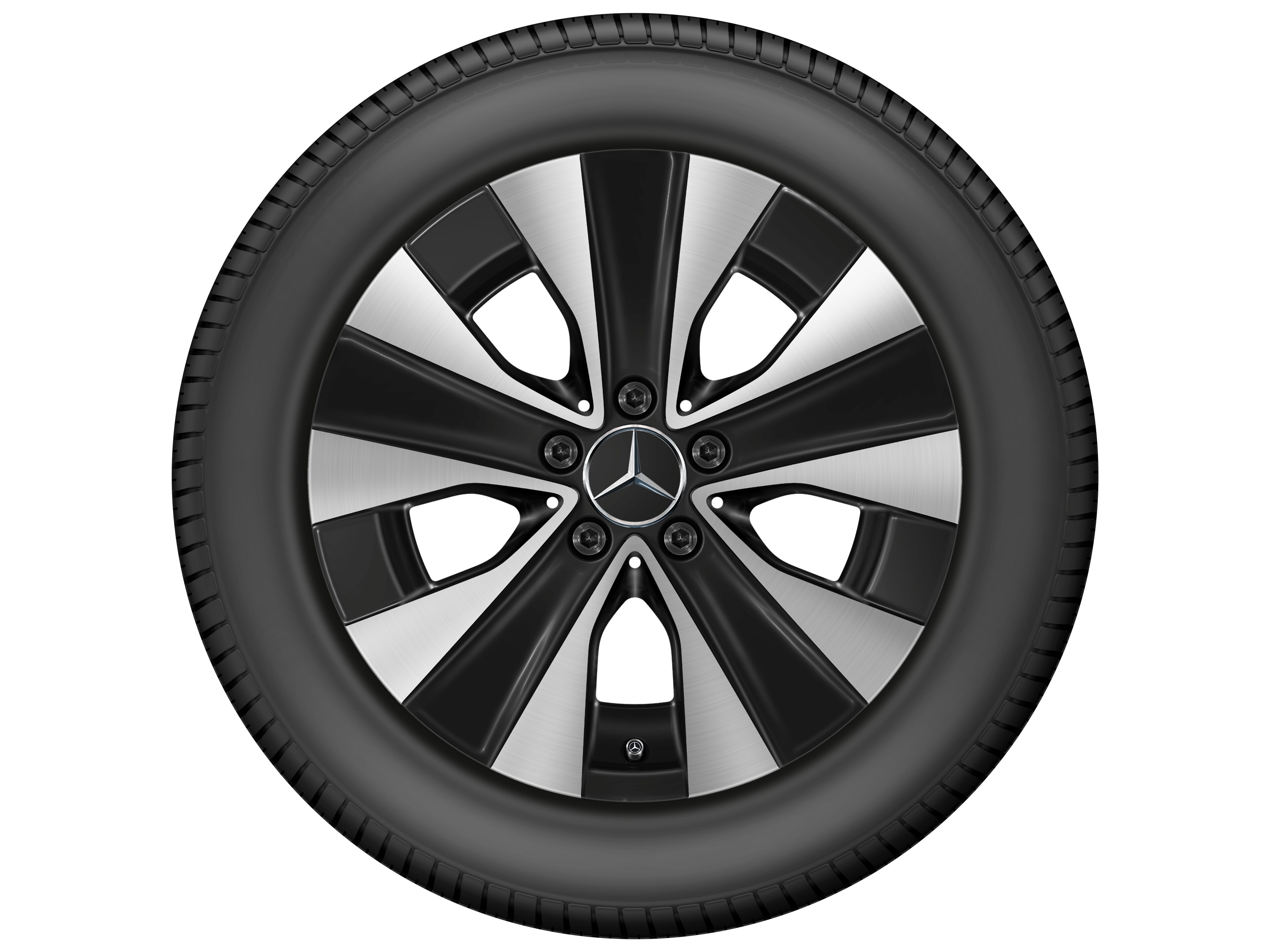 5-Speichen-Rad, 43,2 cm (17 Zoll), Aero - 7 J x 17 ET 51, schwarz, glanzgedreht