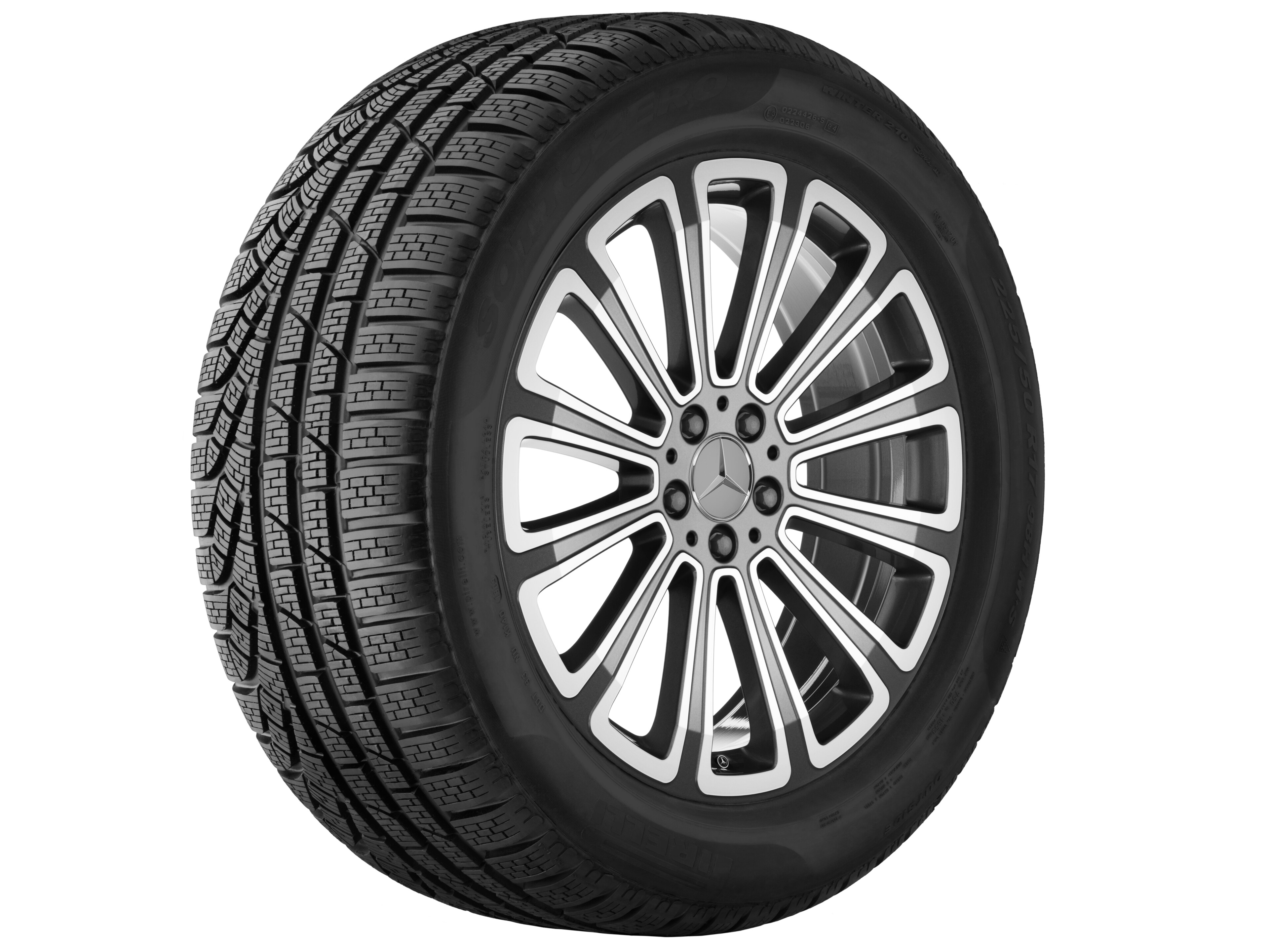 12-Speichen-Rad, 50,8 cm (20 Zoll), glanzgedreht - 9 J x 20 ET 54, grau Himalaya, glanzgedreht