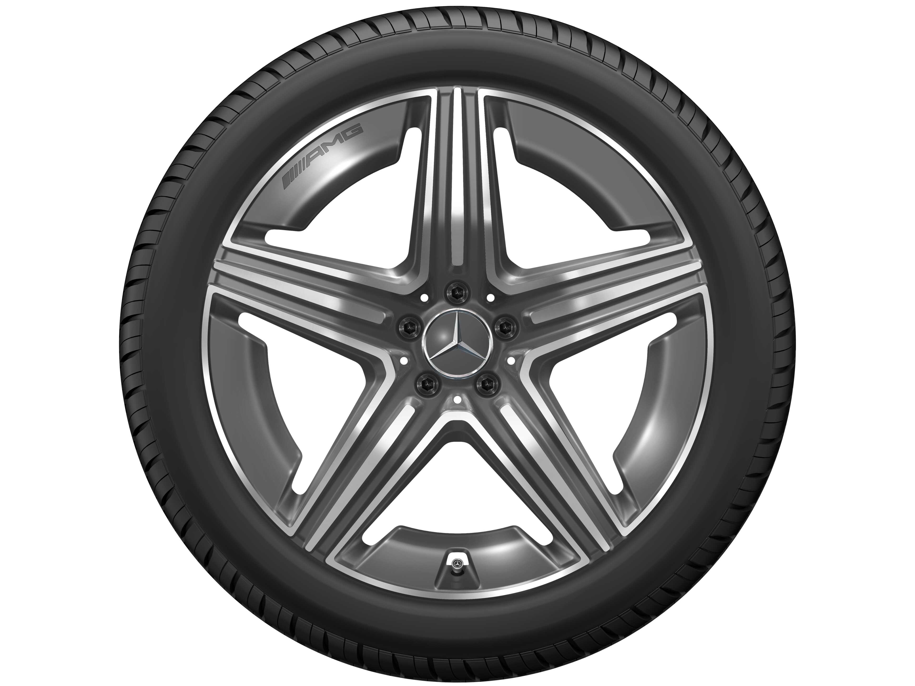 AMG 5-Doppelspeichen-Rad, 53,3 cm (21 Zoll) - 11 J x 21 ET 49, tantalgrau, glanzgedreht