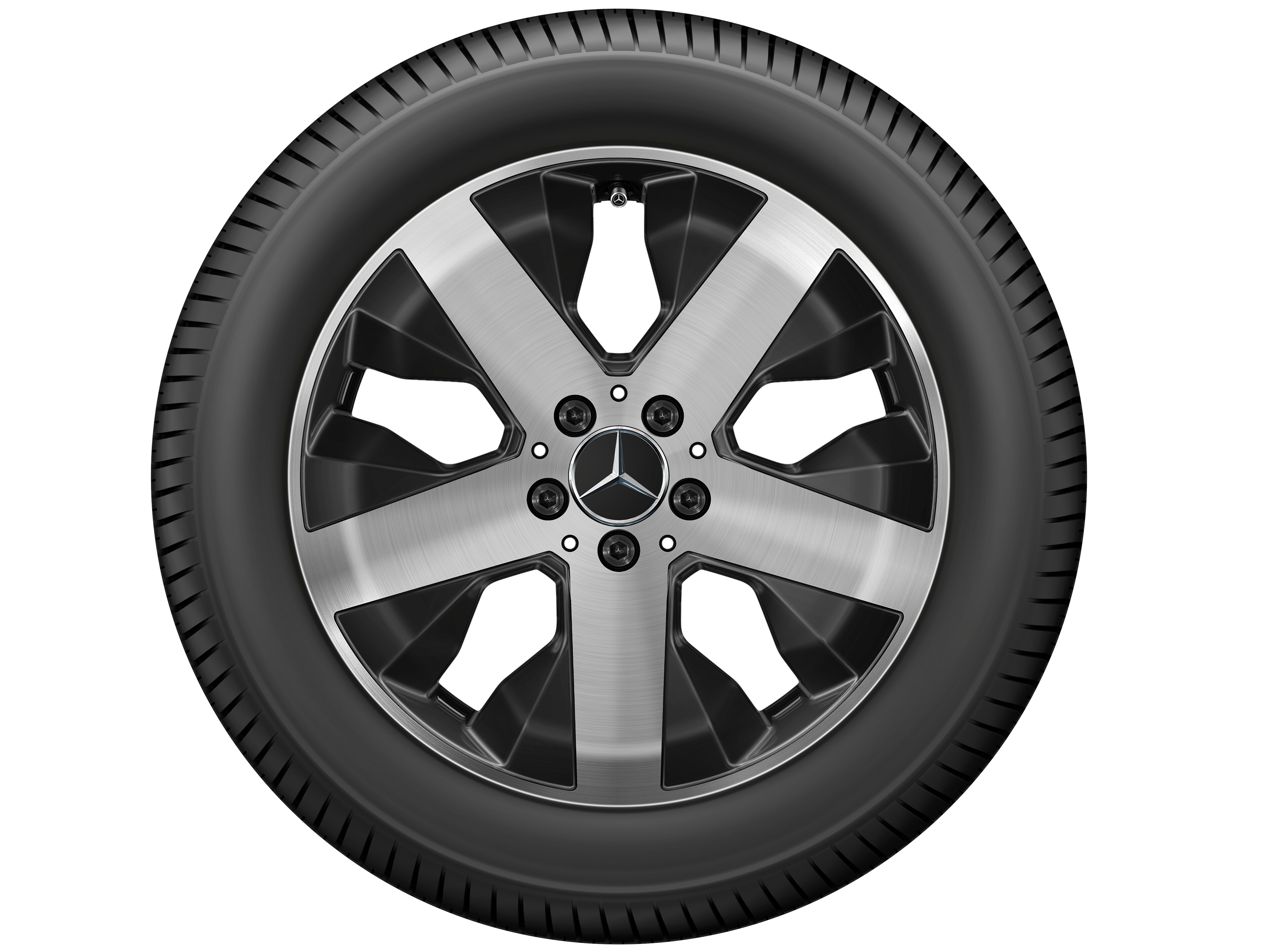 5-Speichen-Rad, 45,7 cm (18 Zoll) - 7,5 J x 18 ET 53, schwarz, glanzgedreht
