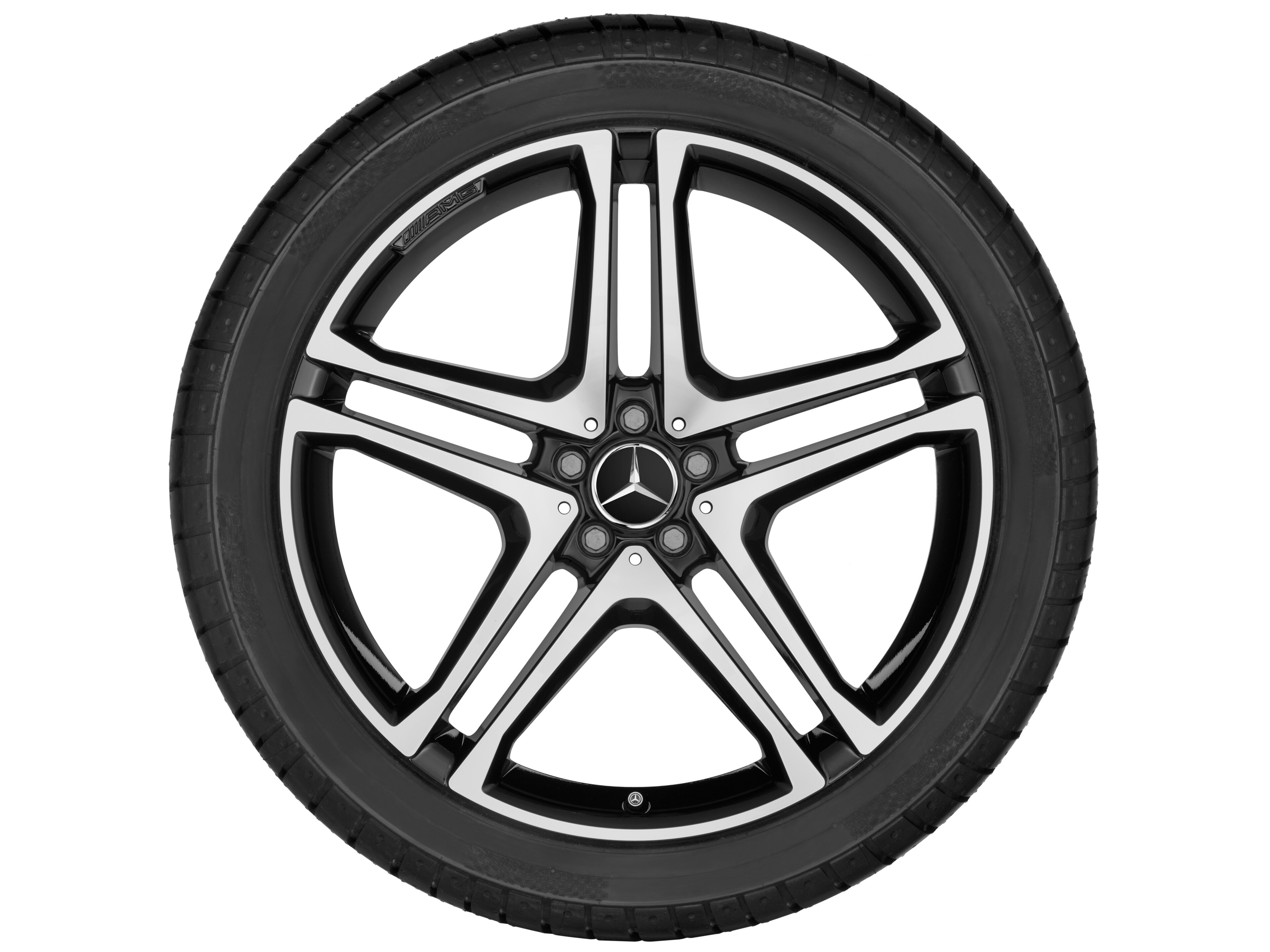 AMG 5-twin-spoke wheel, 55.9 cm (22-inch) - 10 J x 22 ET 56, black, high-sheen