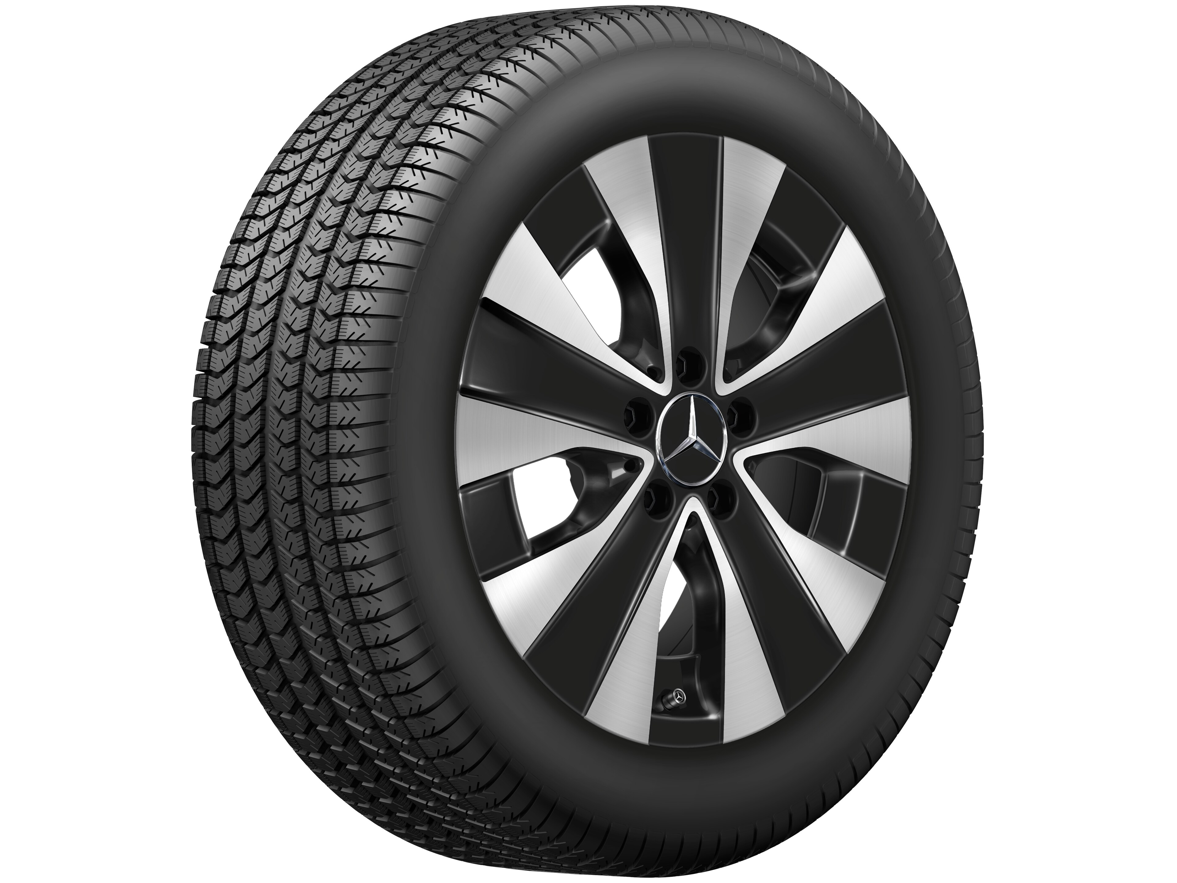 5-Speichen-Rad, 43,2 cm (17 Zoll), Aero - 7 J x 17 ET 51, schwarz, glanzgedreht