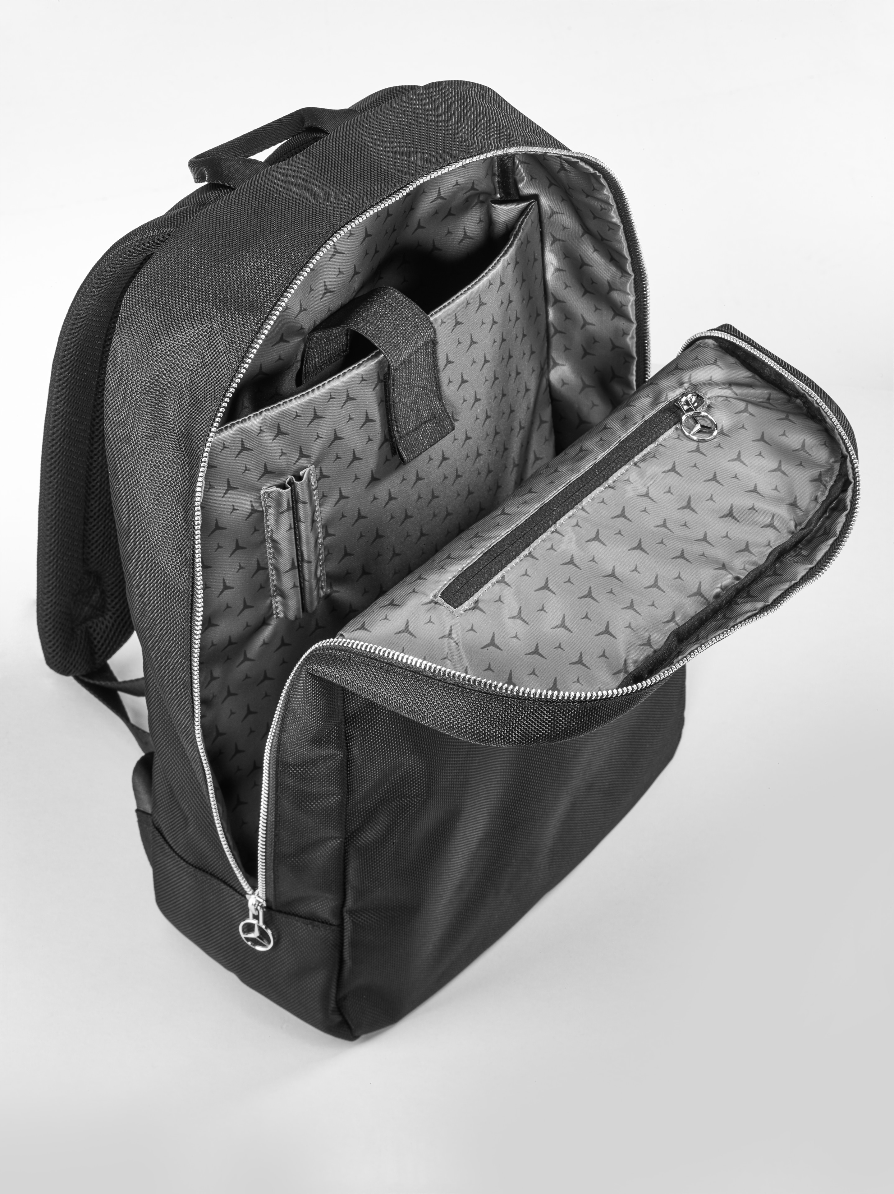 Rucksack - schwarz, Polyamid (recycelt) / Polyester (recycelt)